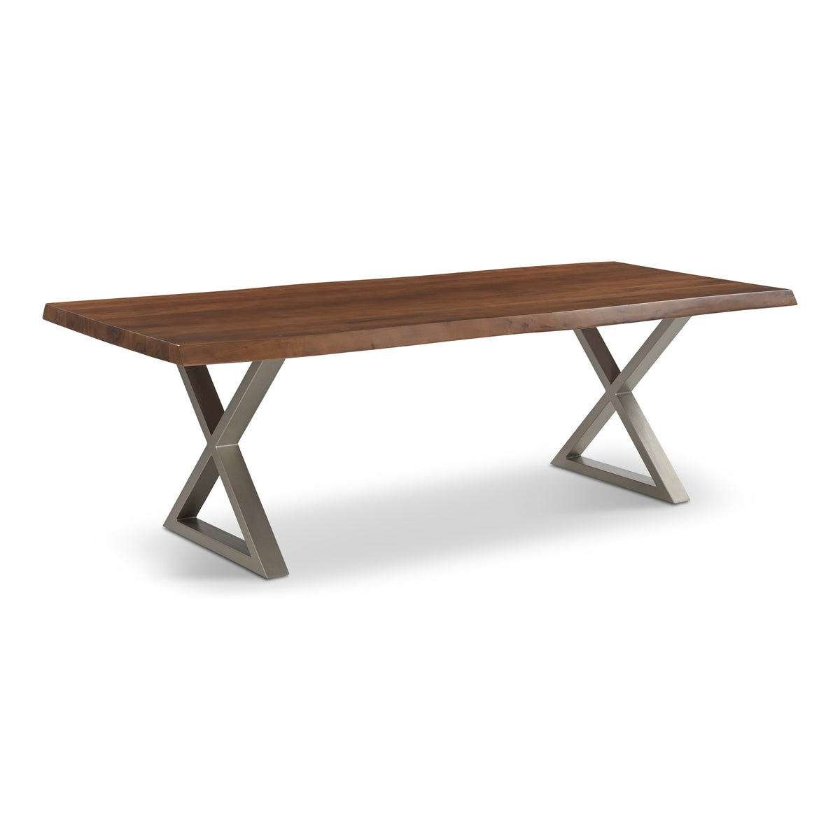 Brooks Dining Table X Base 40" x 92" Americano Top - Pewter Base by Urbia - detail 2