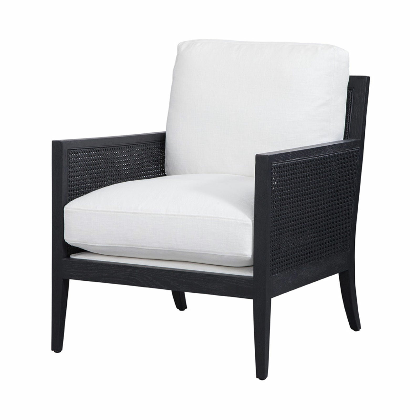Bakersfield Chair in Bergamo Vanilla in Black (Performance Fabric)