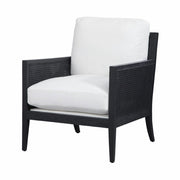 Bakersfield Chair in Bergamo Vanilla in Black (Performance Fabric)
