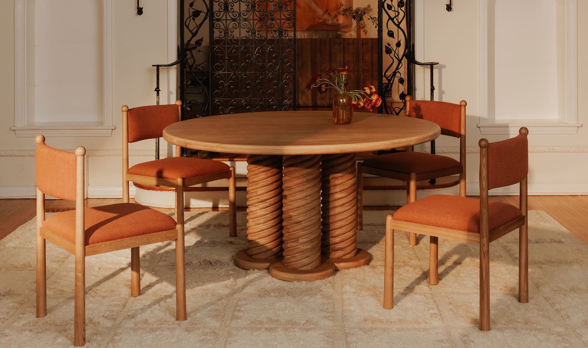 Treccia Round Dining Table Oak by Moe's Home Collection - view 6