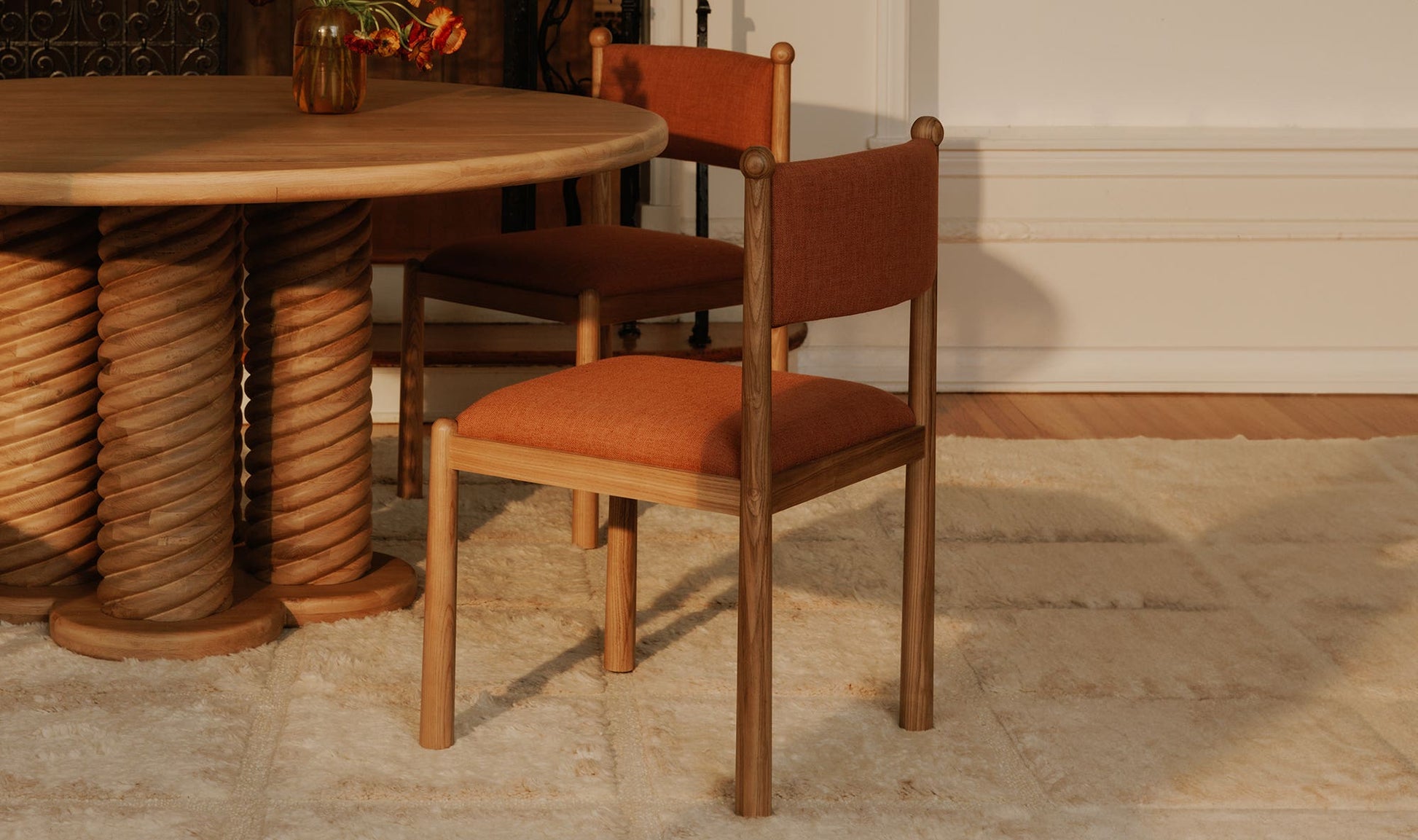 Treccia Round Dining Table Oak by Moe's Home Collection - view 8