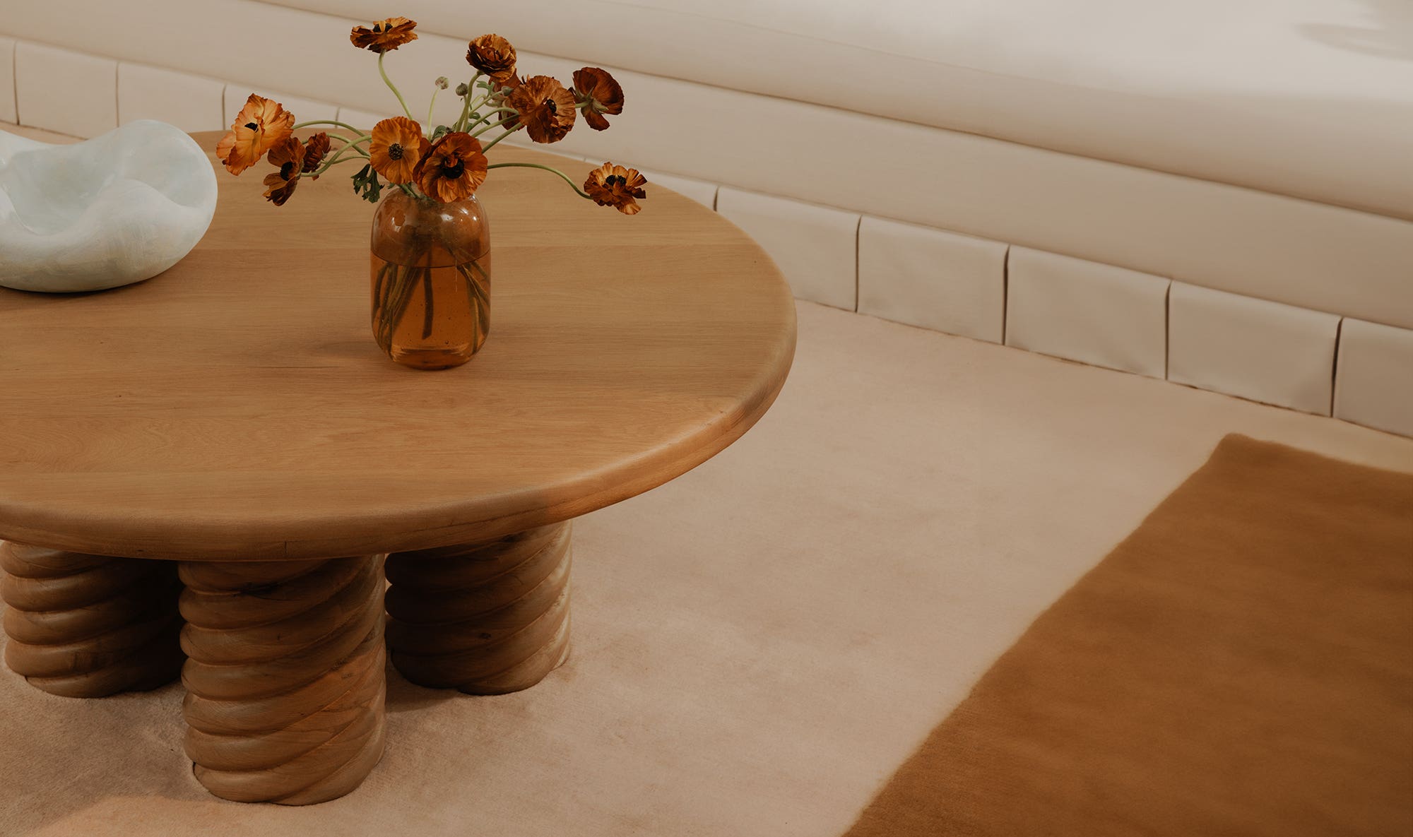 Treccia Round Coffee Table Oak by Moe's Home Collection - view 10
