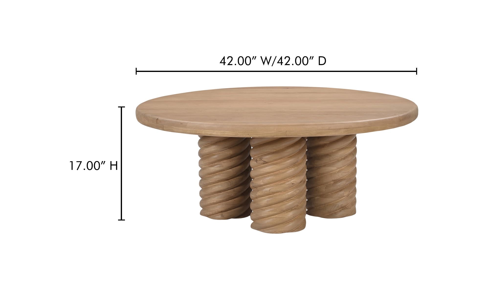 Treccia Round Coffee Table Oak by Moe's Home Collection - view 17