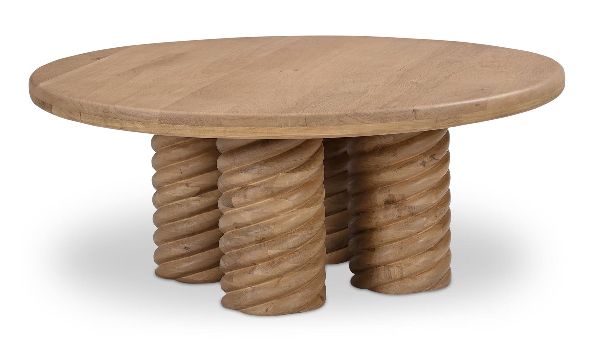 Treccia Round Coffee Table Oak by Moe's Home Collection - view 11