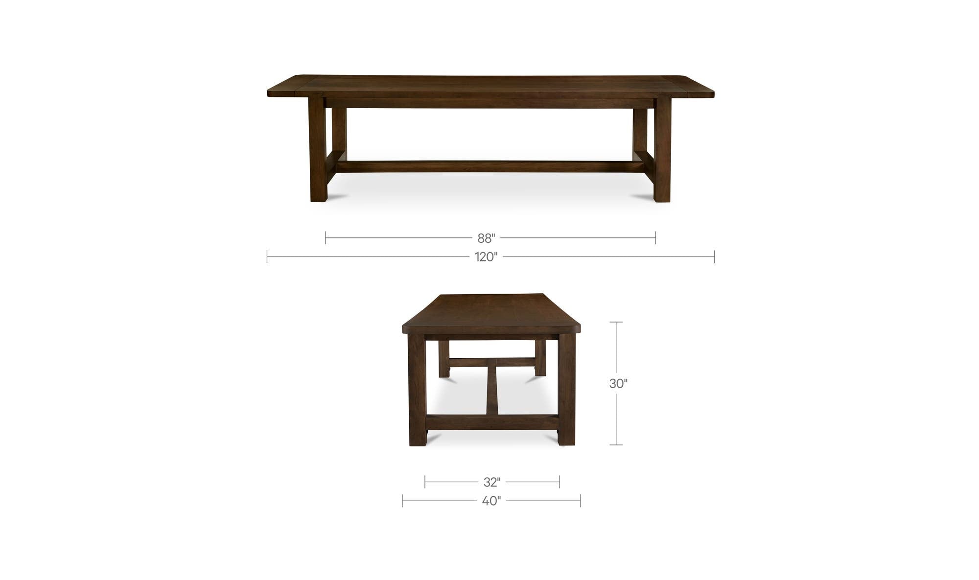 Wilson Dining Table Large Warm Brown by Moe's Home Collection - view 15