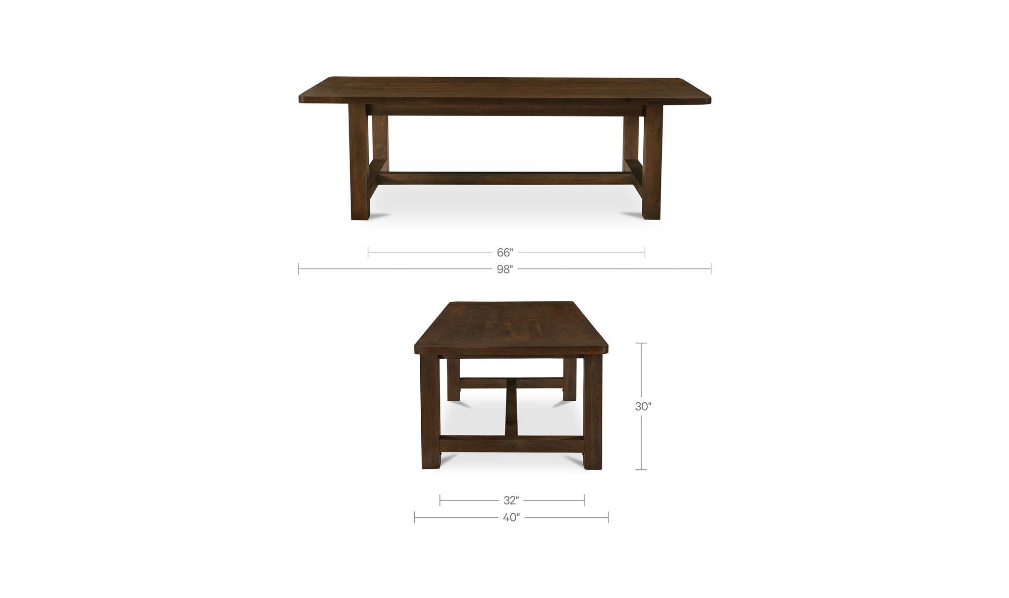 Wilson Dining Table Small Warm Brown by Moe's Home Collection - view 15
