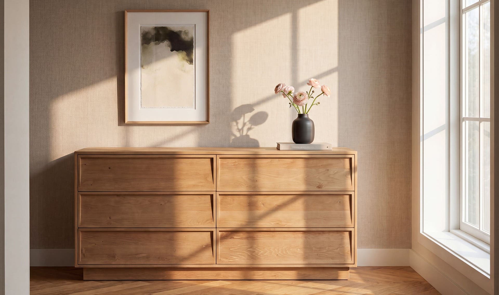 Hudson 6 Drawer Dresser Natural by Moe's Home Collection - view 4