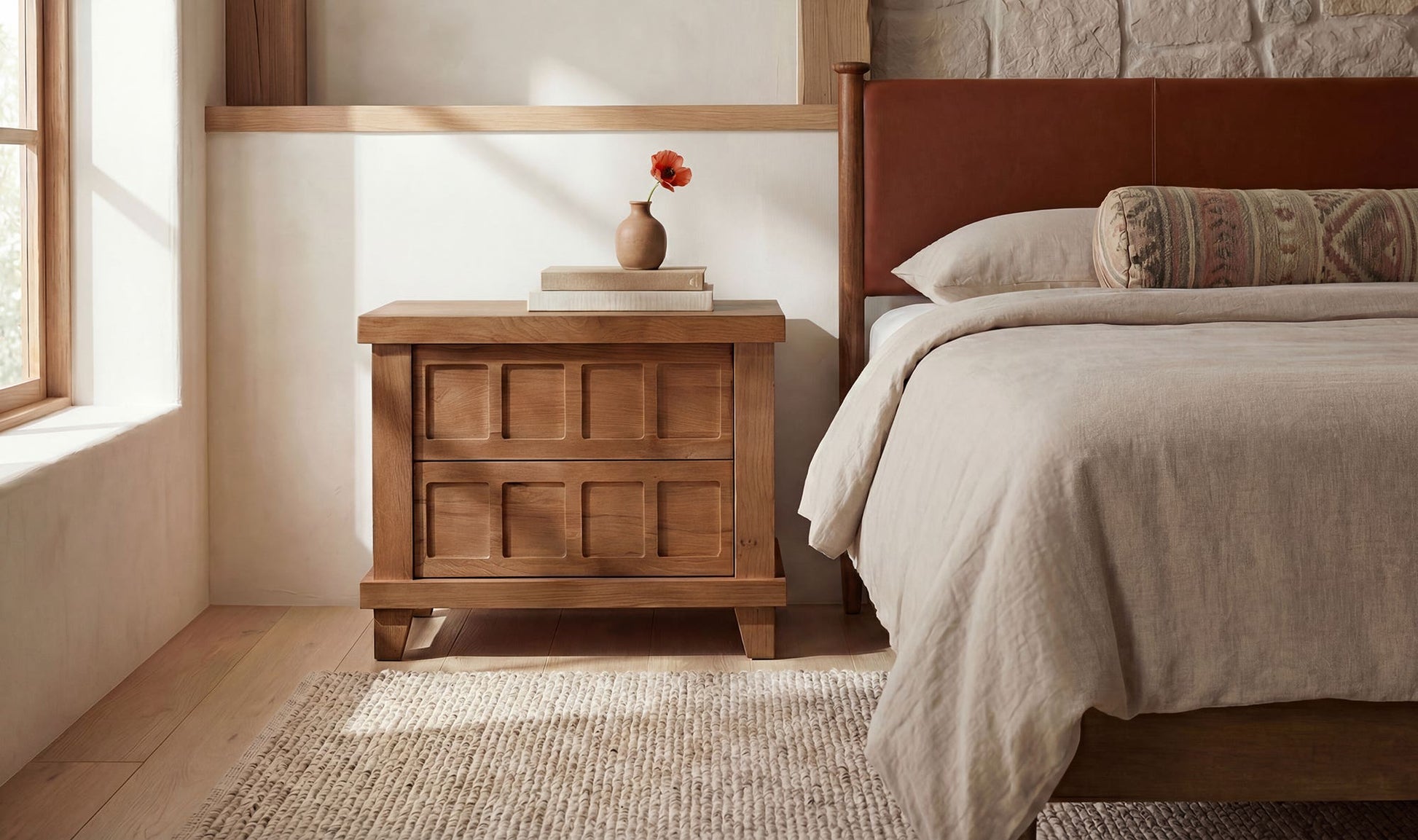 Enya Nightstand Red Oak by Moe's Home Collection - view 5