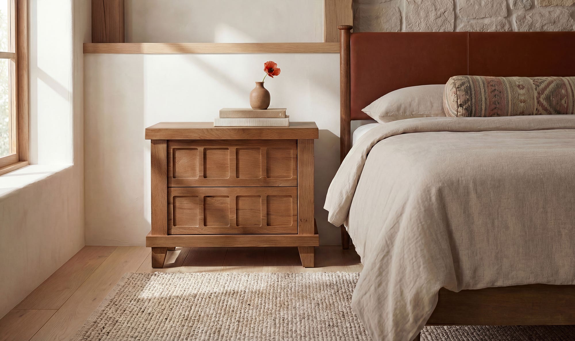 Enya Nightstand Red Oak by Moe's Home Collection - view 5