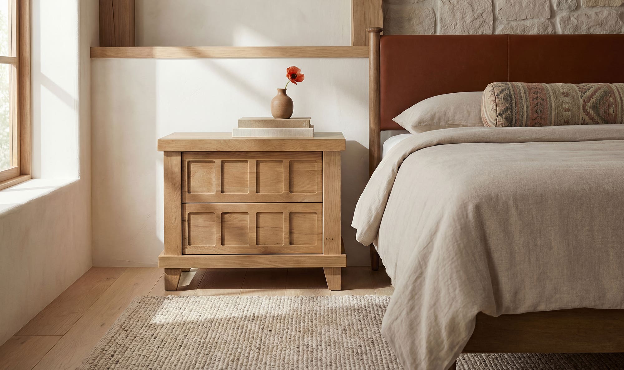 Enya Nightstand Natural Oak by Moe's Home Collection - view 5