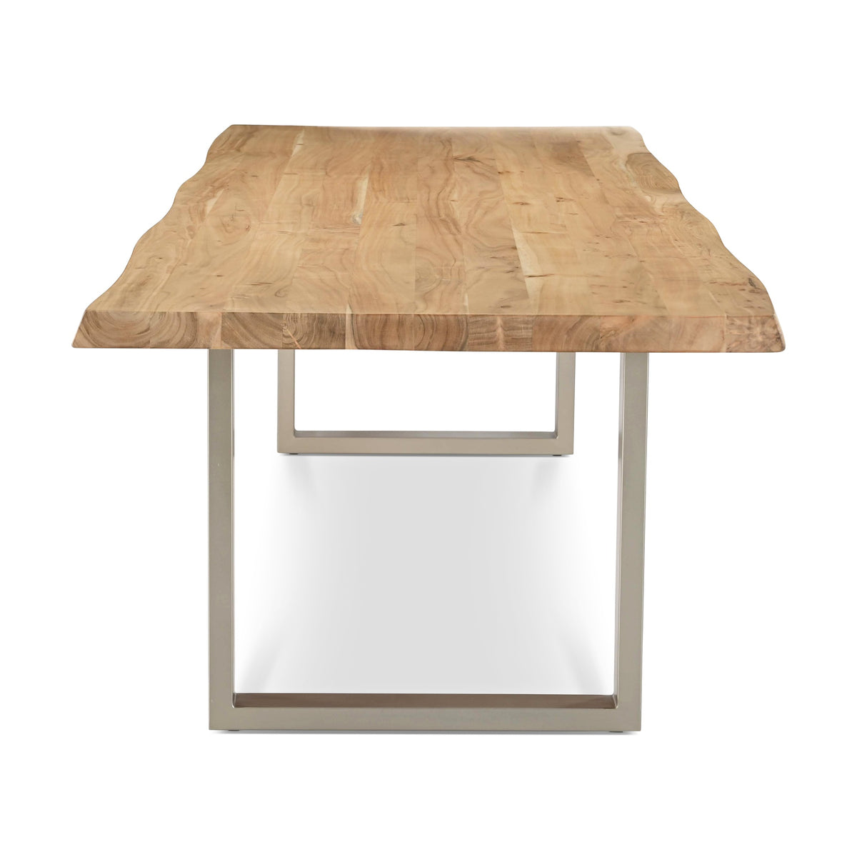 Brooks Dining Table U Base 40" x 116" Teak Top - Pewter Base by Urbia - detail 3
