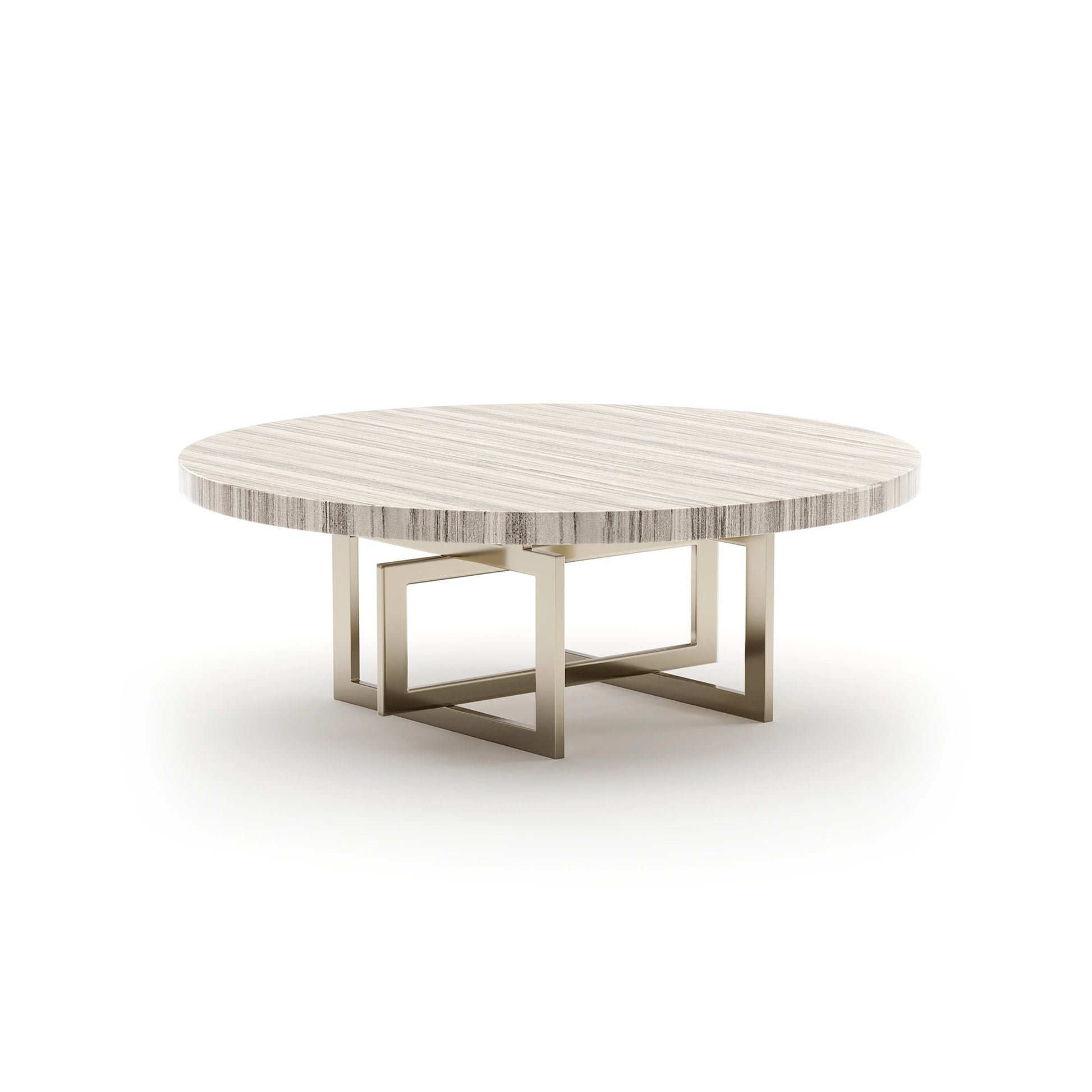 Wish You Were Here Round Cocktail Table Light Whisper of Gold 48" by Caracole - view 2
