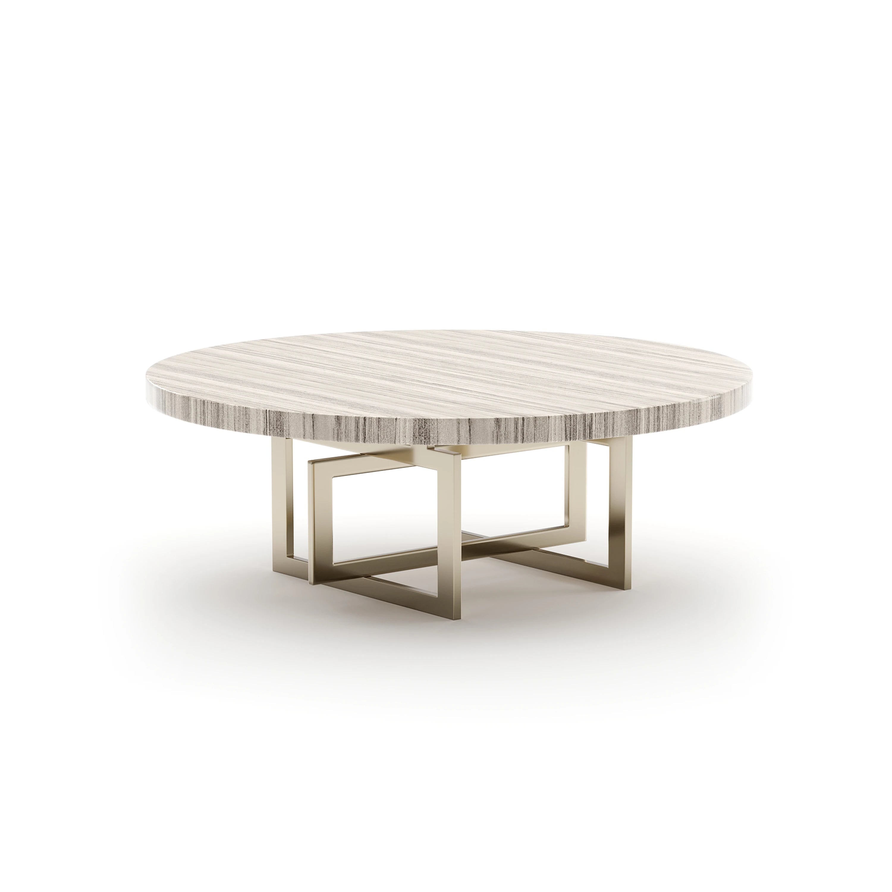 Wish You Were Here Round Cocktail Table Light Whisper of Gold 48" by Caracole - view 2
