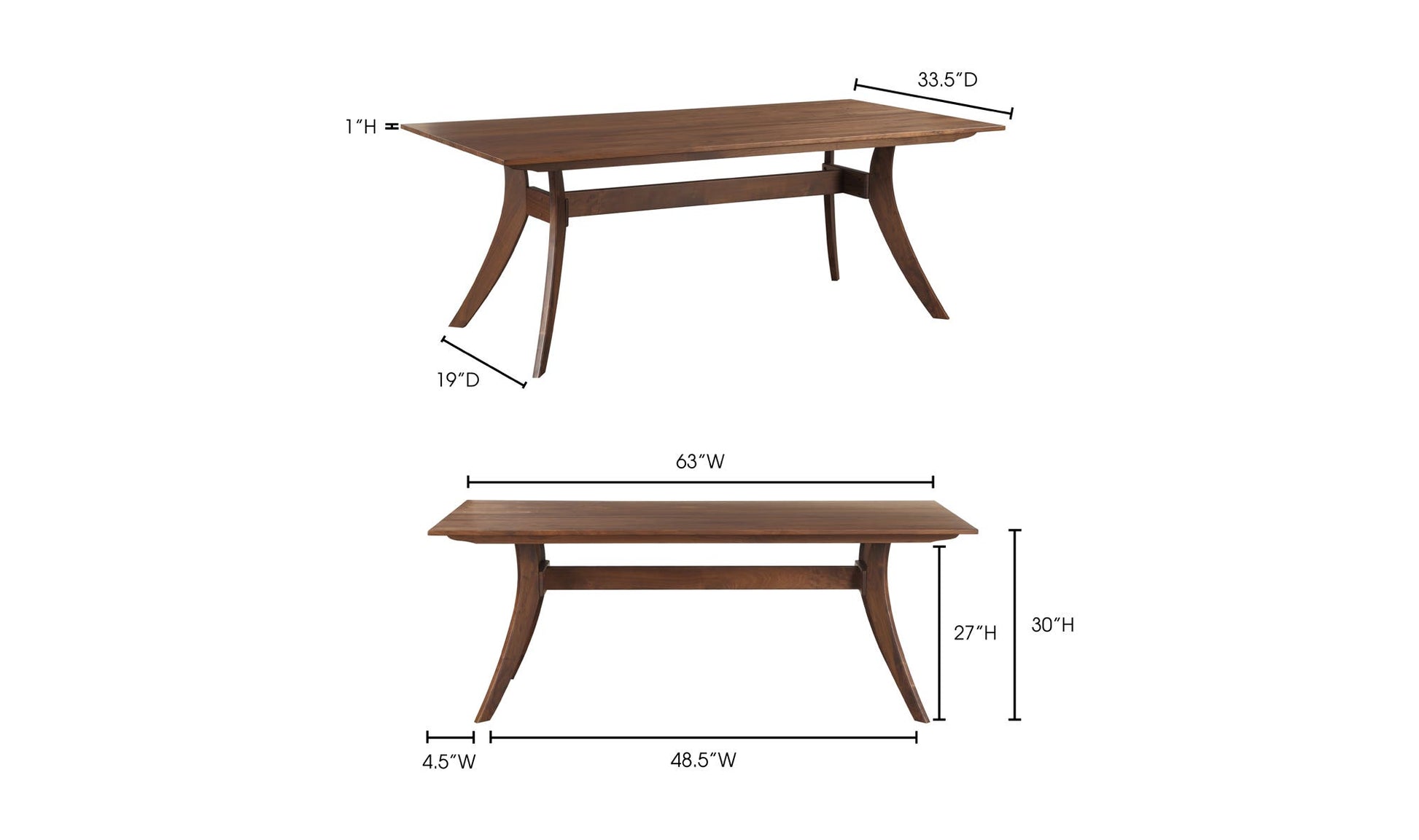 Florence Small Dining Table Brown by Moe's Home Collection - view 14