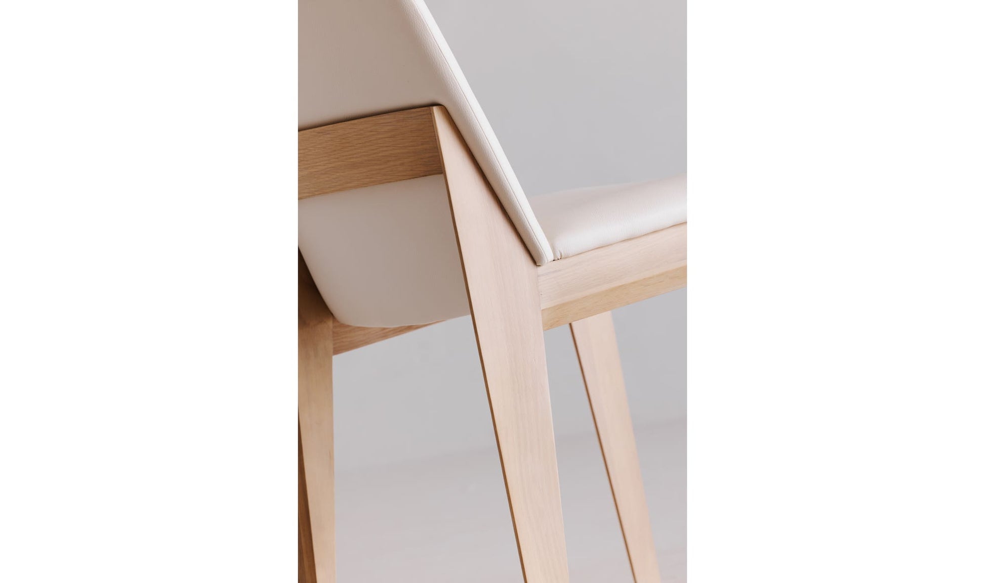 Deco Oak Dining Chair Cream White PVC - Set Of Two by Moe's Home Collection - view 14