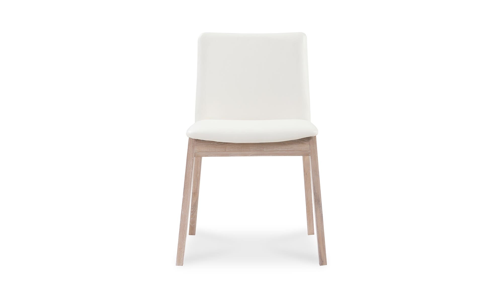 Deco Oak Dining Chair Cream White PVC - Set Of Two by Moe's Home Collection - view 16