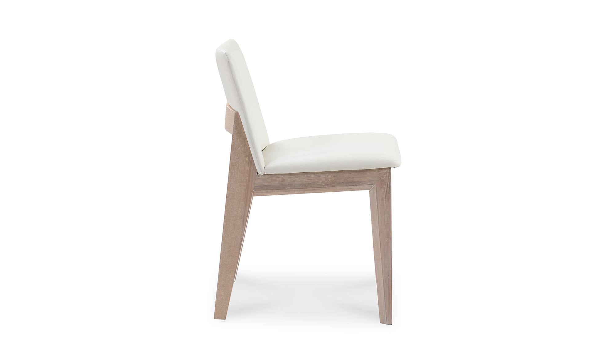 Deco Oak Dining Chair Cream White PVC - Set Of Two by Moe's Home Collection - view 18