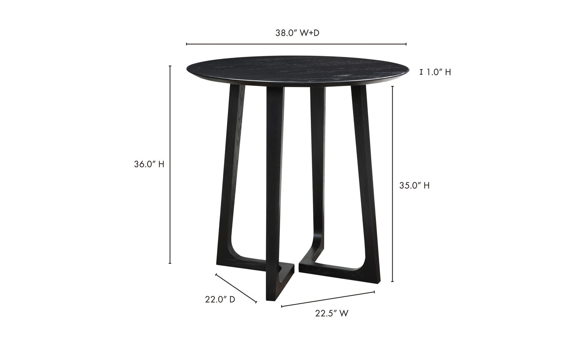 Godenza Counter Table Black by Moe's Home Collection - view 14