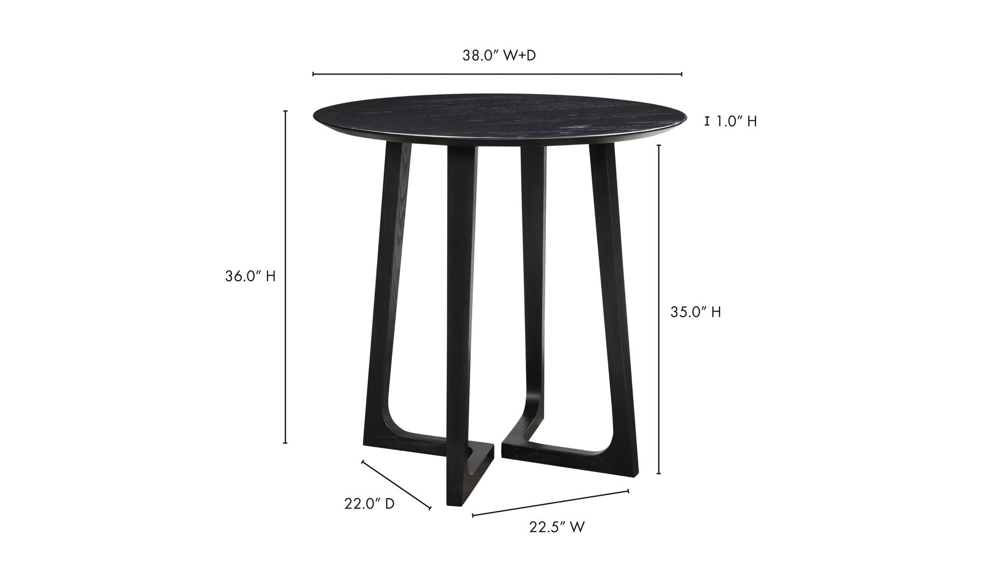Godenza Counter Table Black by Moe's Home Collection - view 14