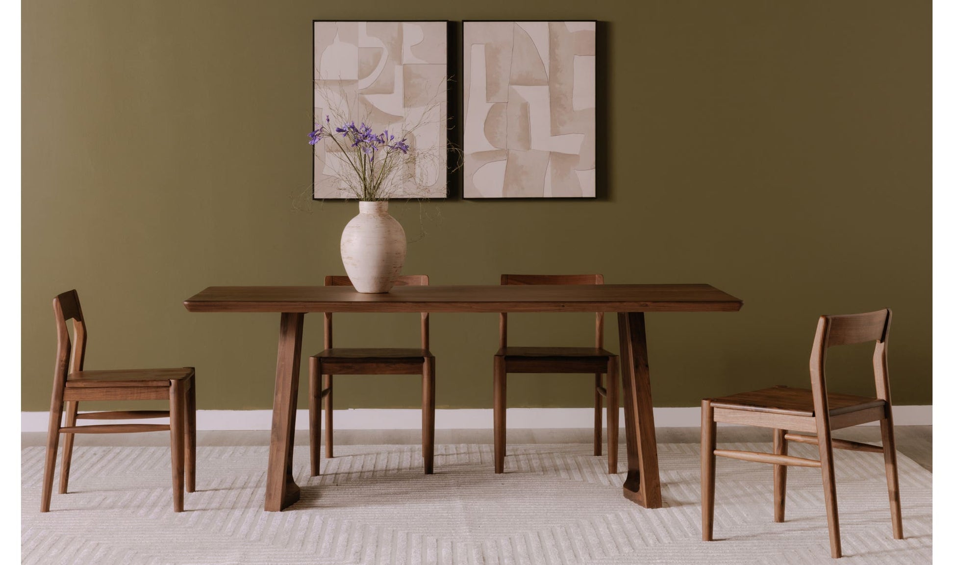 Silas Dining Table Walnut Brown by Moe's Home Collection - view 6