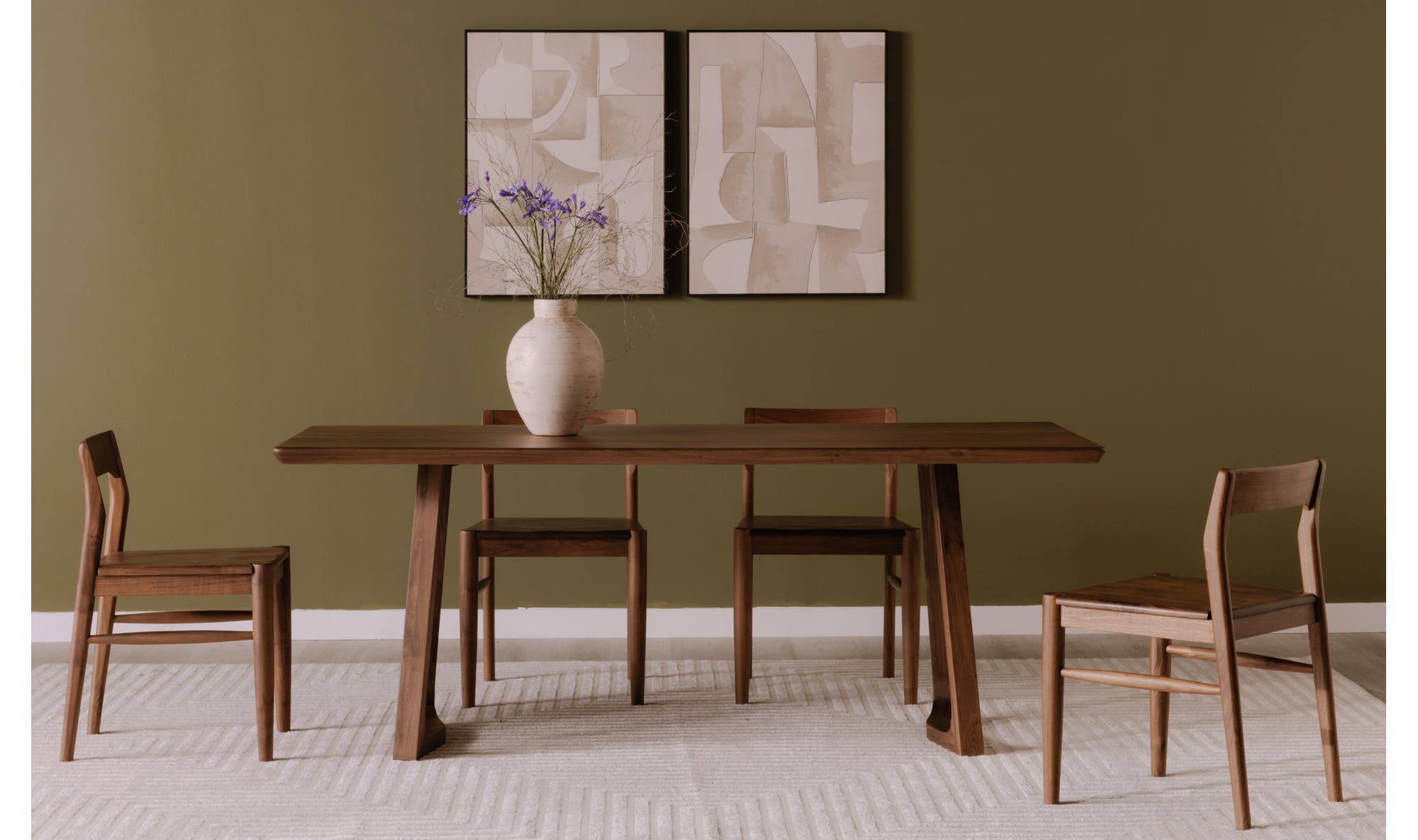 Silas Dining Table Walnut Brown by Moe's Home Collection - view 6
