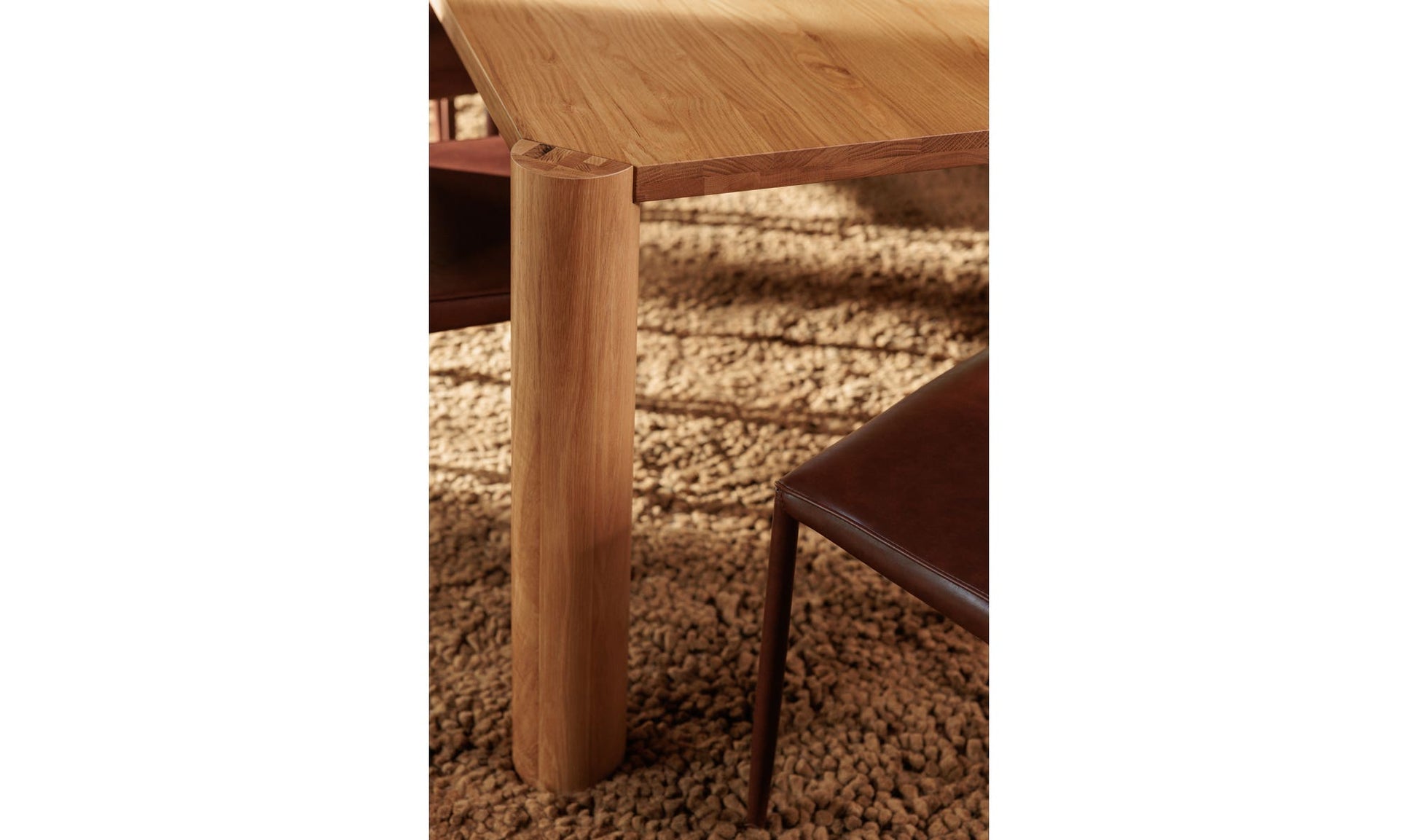 Post Small Dining Table Natural Oak by Moe's Home Collection - view 5