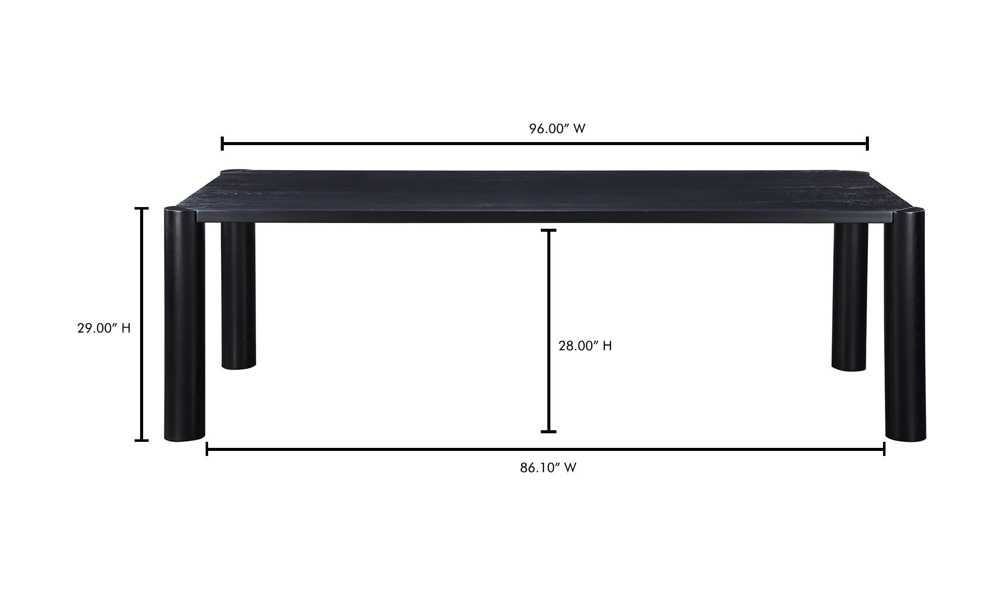 Post Large Dining Table Black by Moe's Home Collection - view 12