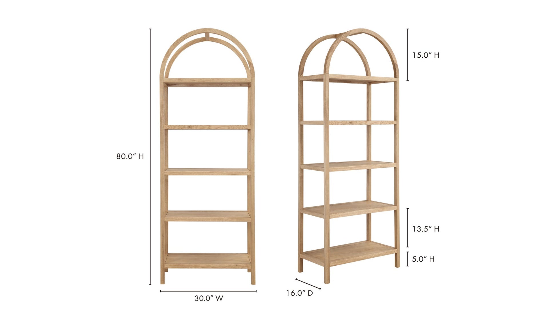Eero Bookcase Natural by Moe's Home Collection - view 22