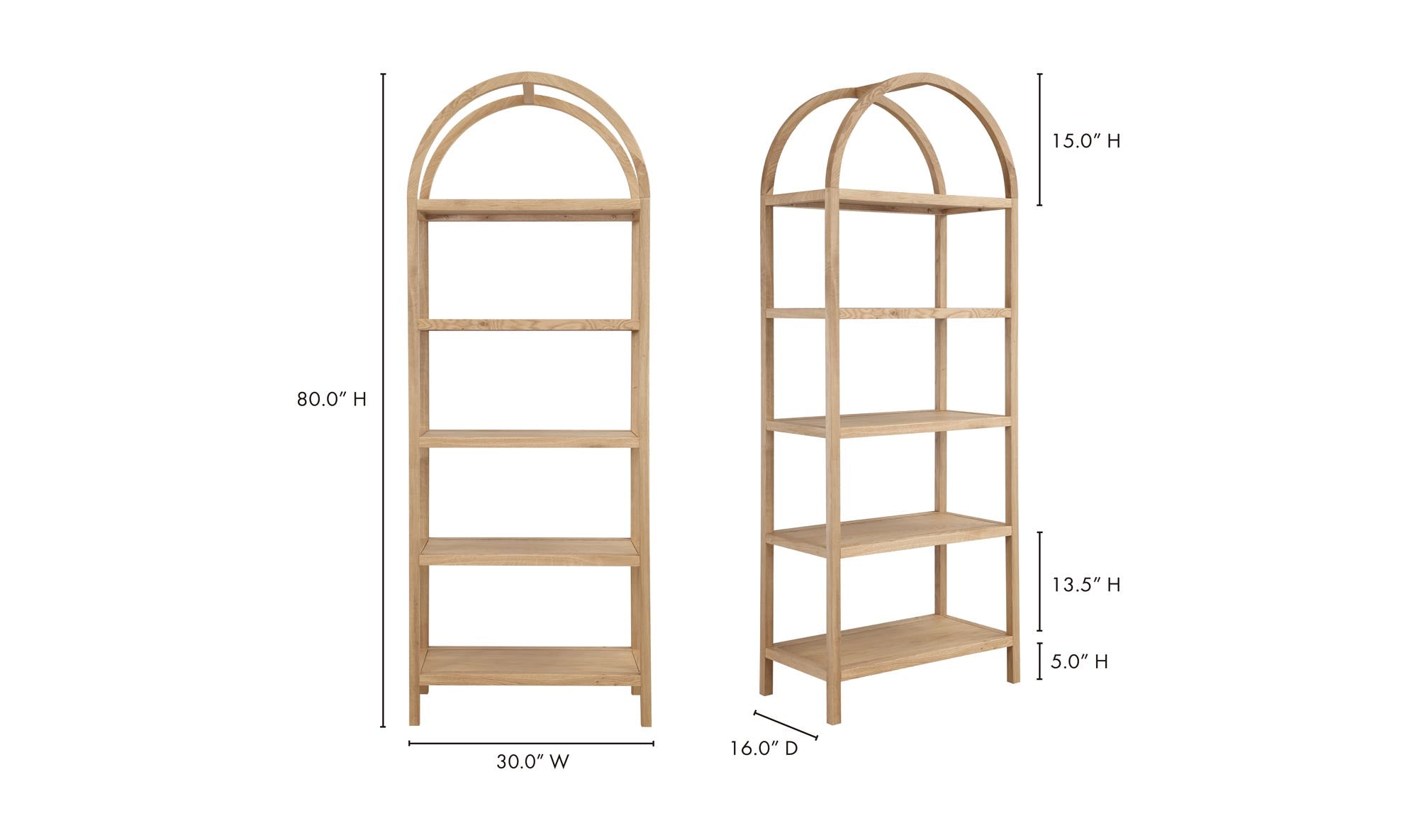 Eero Bookcase Natural by Moe's Home Collection - view 22