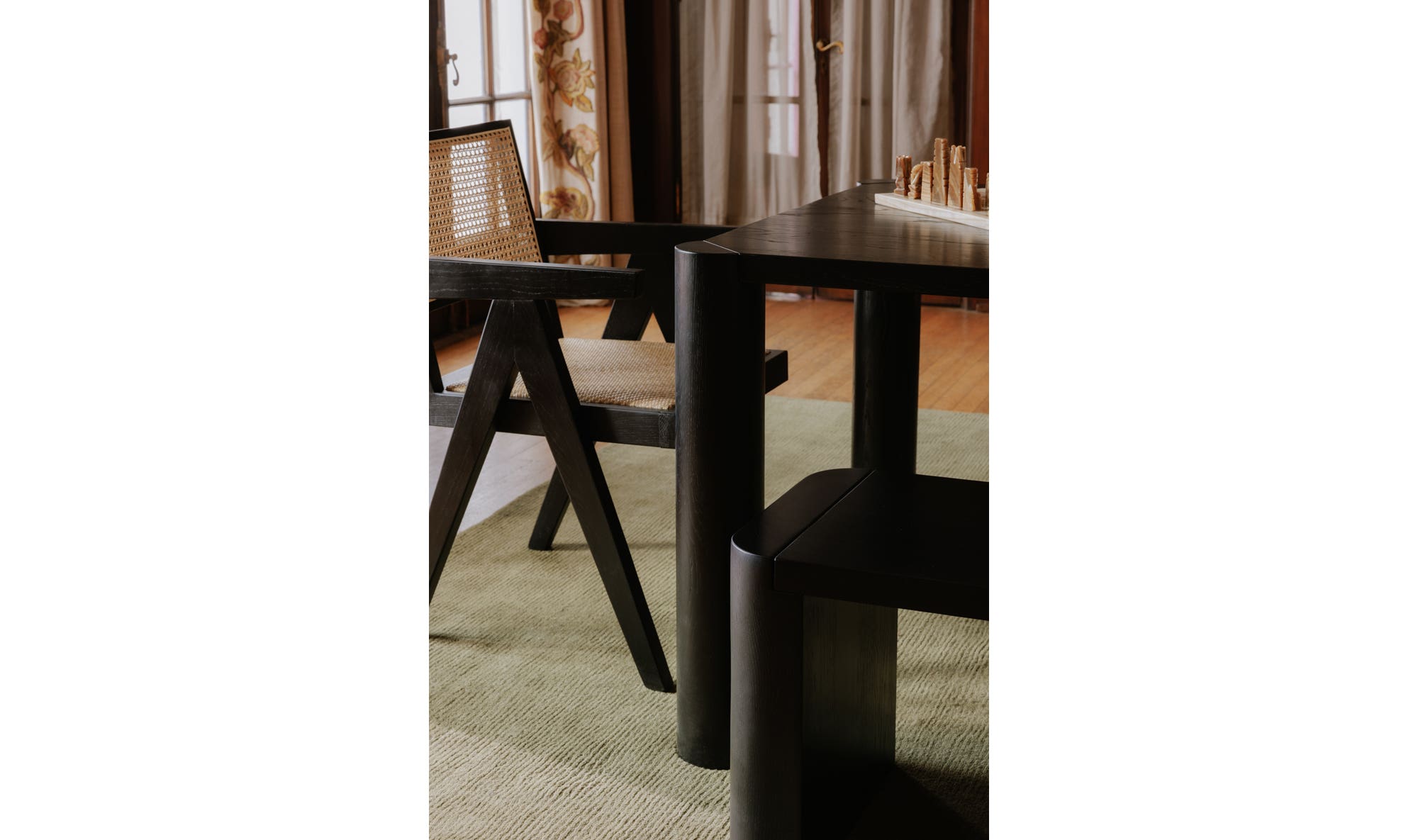 Post Small Dining Bench Black by Moe's Home Collection - view 7
