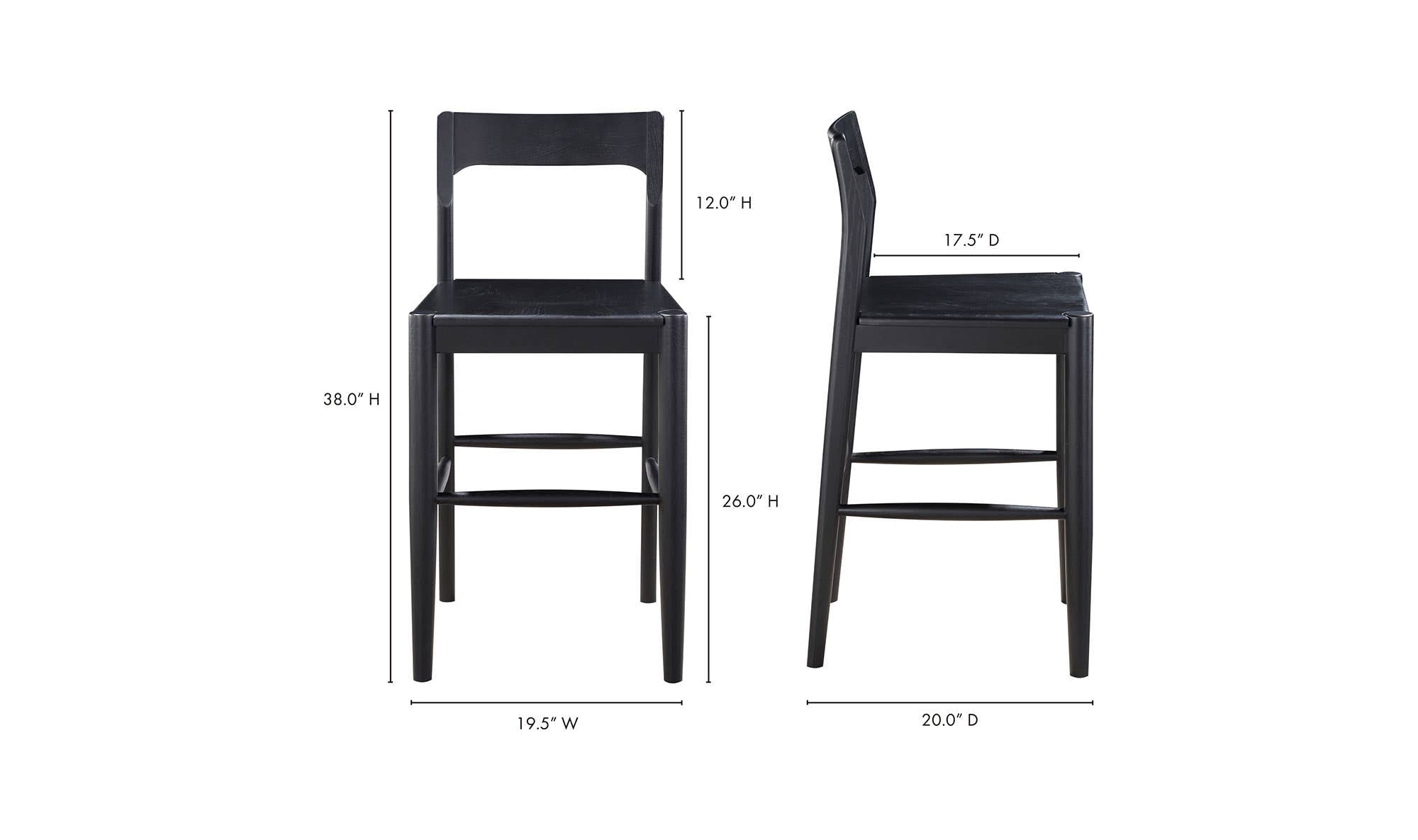 Owing Counter Stool Black by Moe's Home Collection - view 14