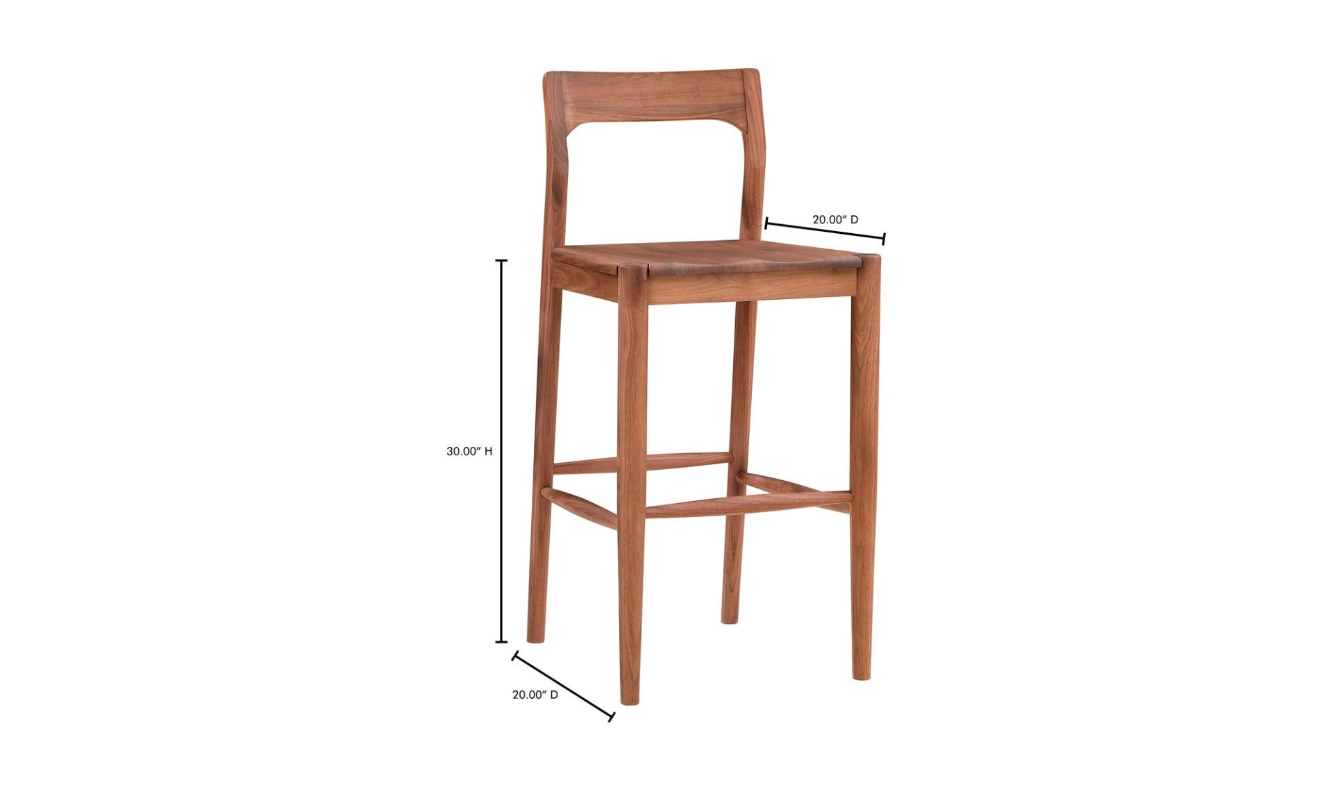 Owing Barstool Walnut Brown by Moe's Home Collection - view 17