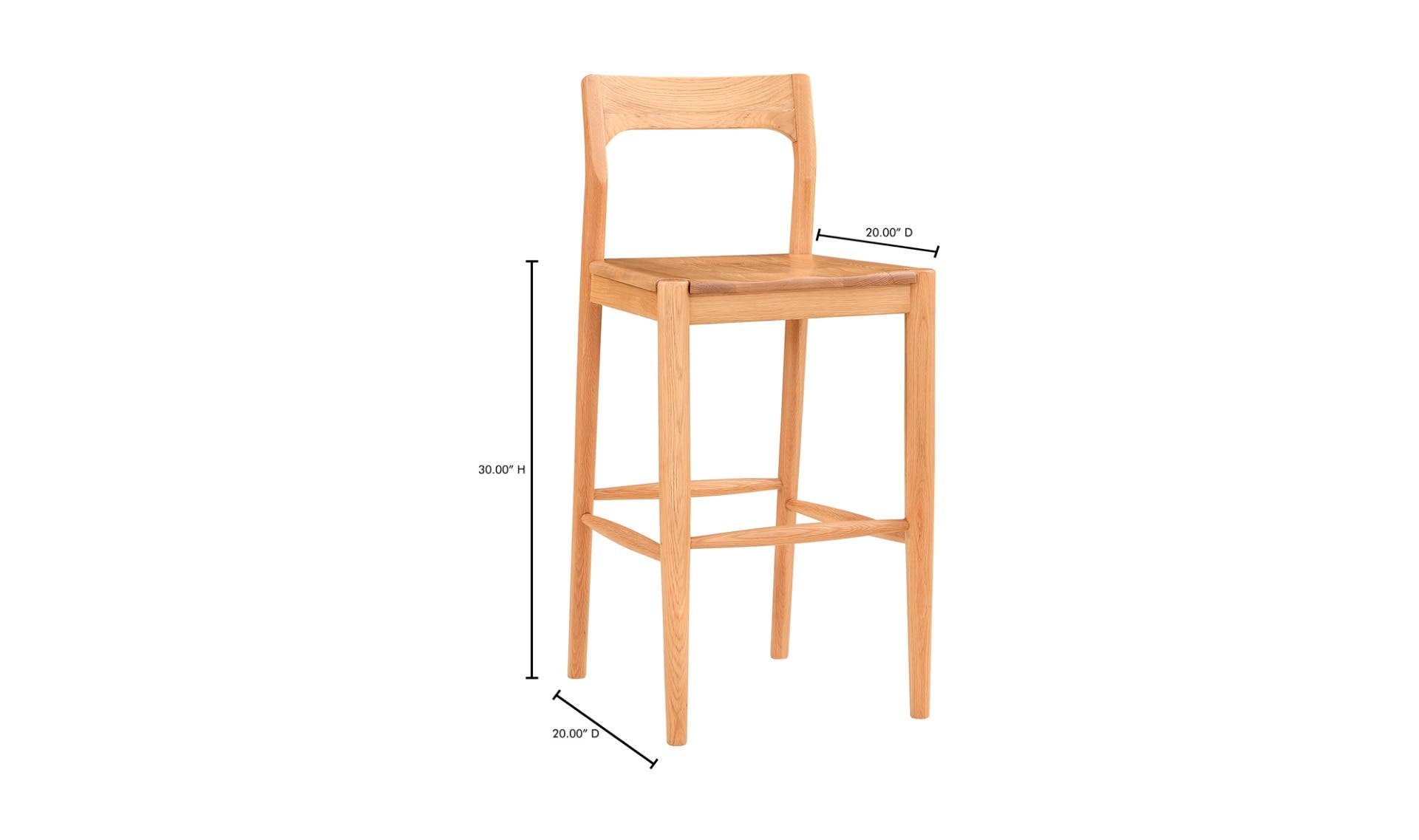 Owing Barstool Natural Oak by Moe's Home Collection - view 17