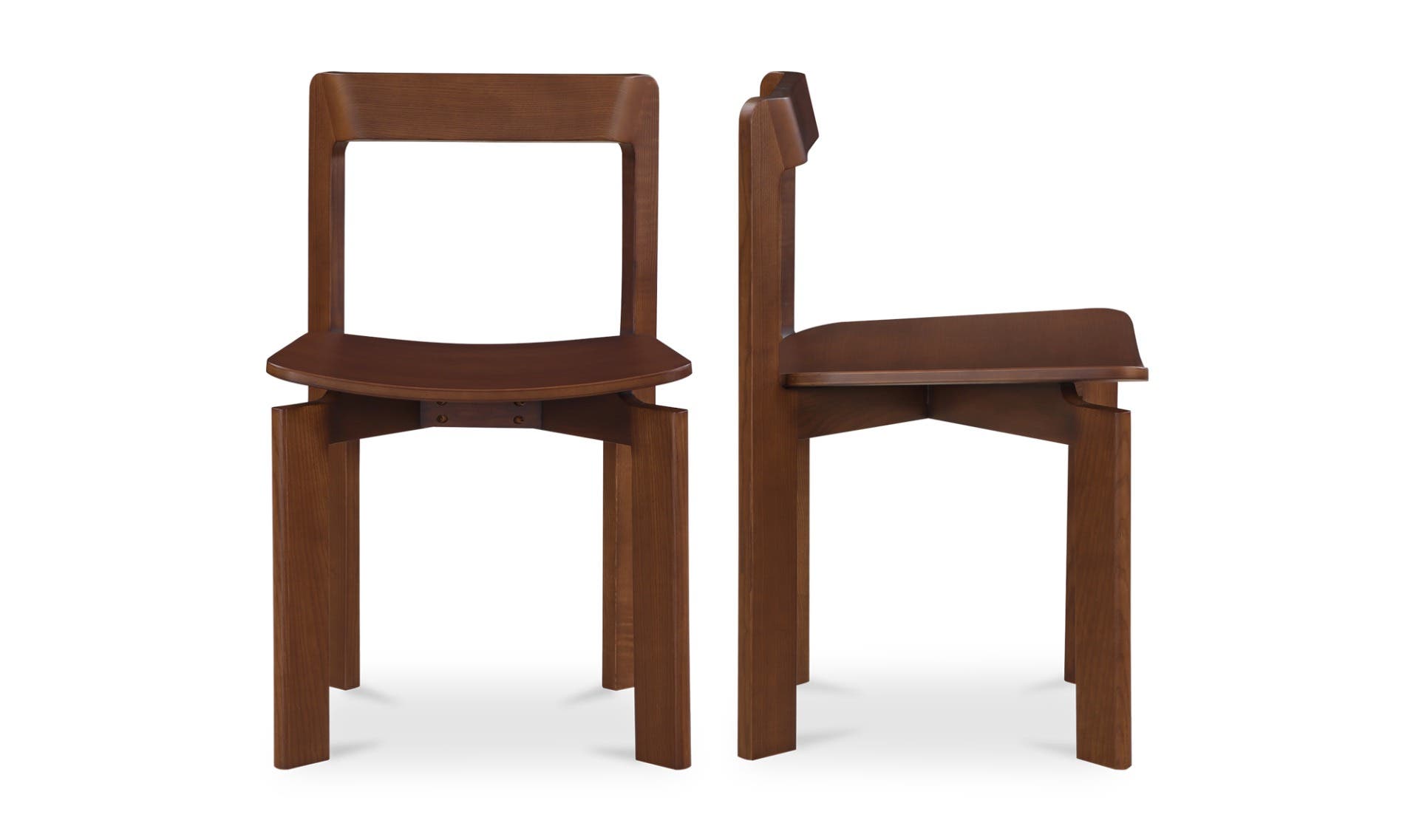 Daifuku Dining Chair Brown – Set Of Two by Moe's Home Collection - view 6