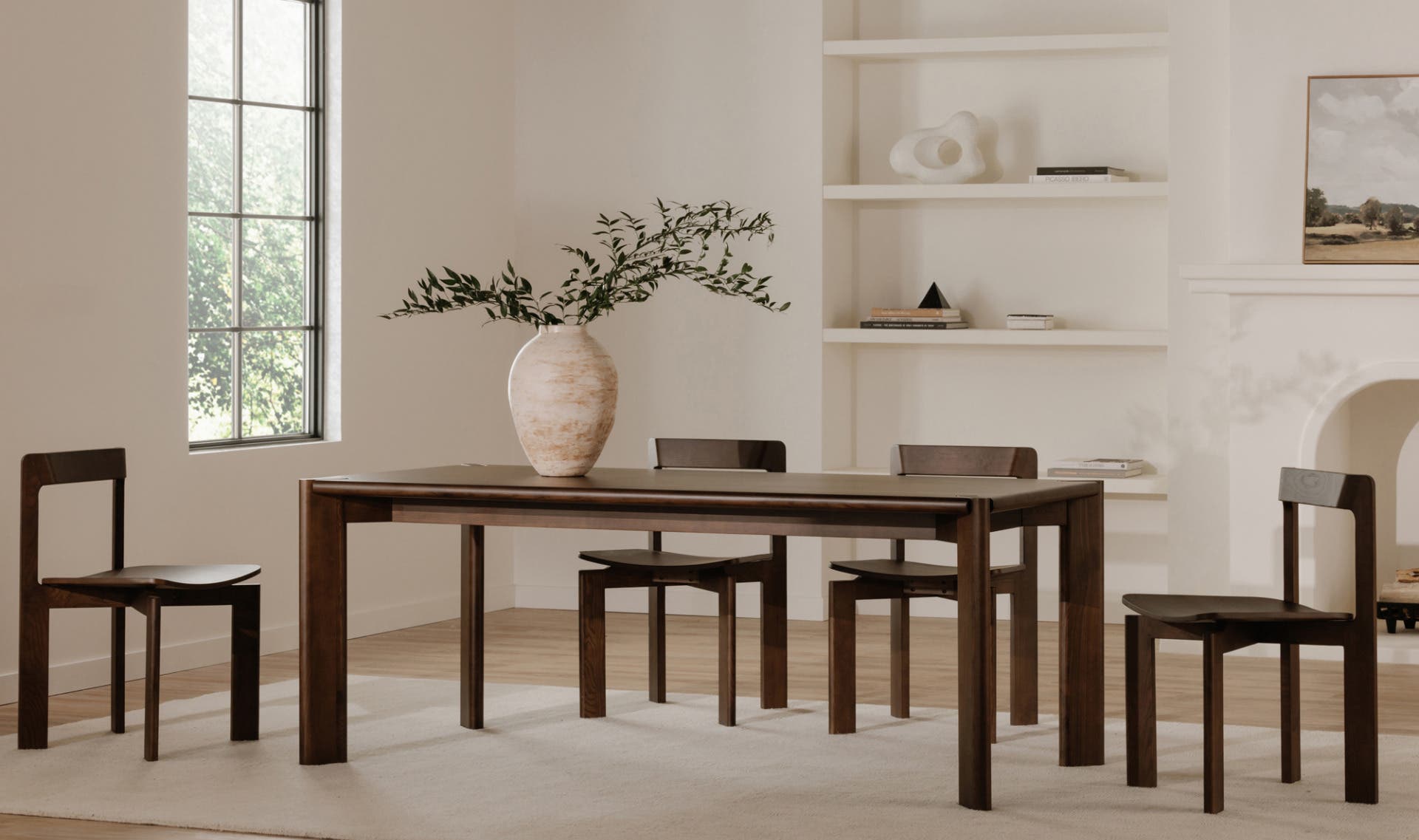 Daifuku Large Dining Table Walnut Stained Ash by Moe's Home Collection - view 6