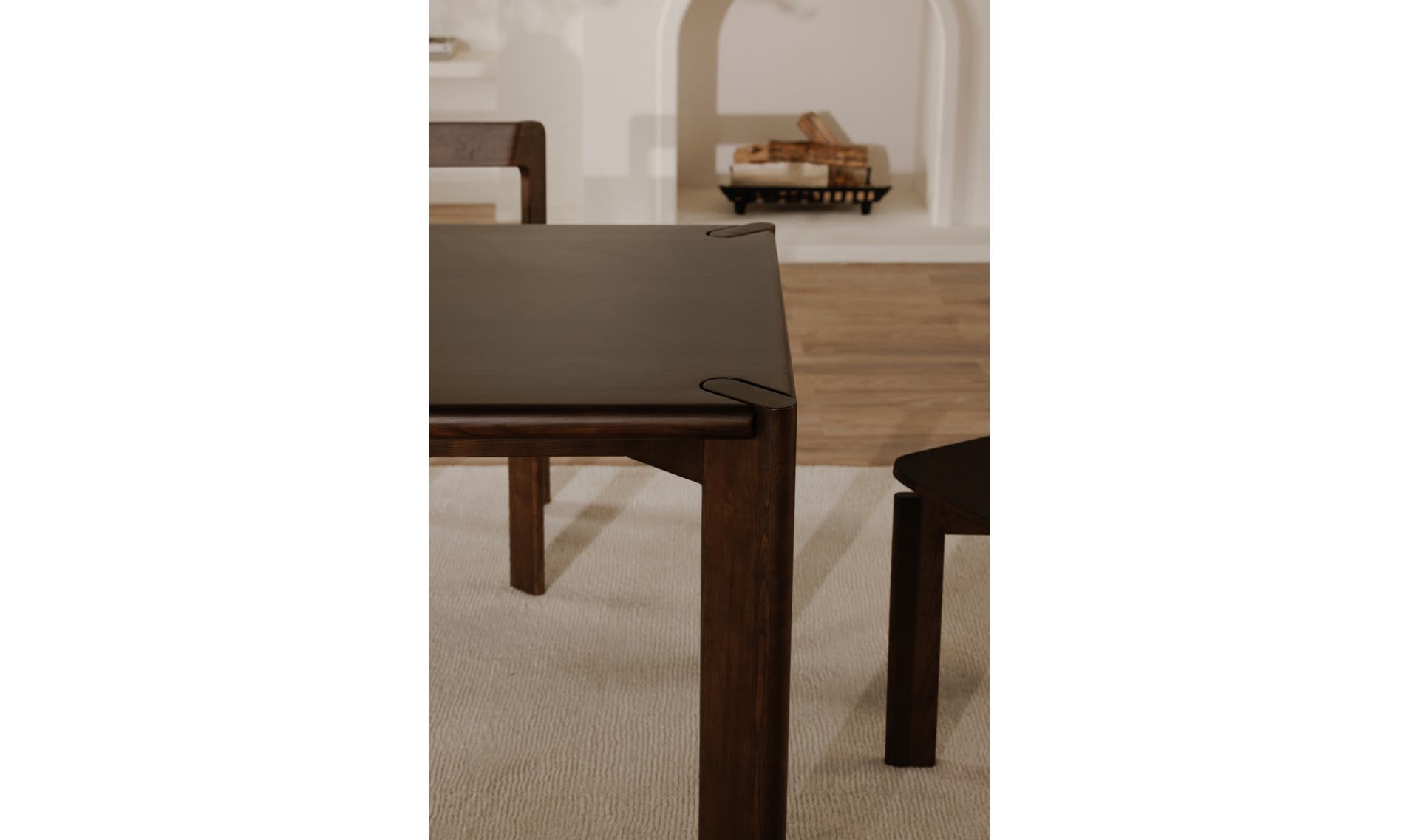 Daifuku Large Dining Table Walnut Stained Ash by Moe's Home Collection - view 7