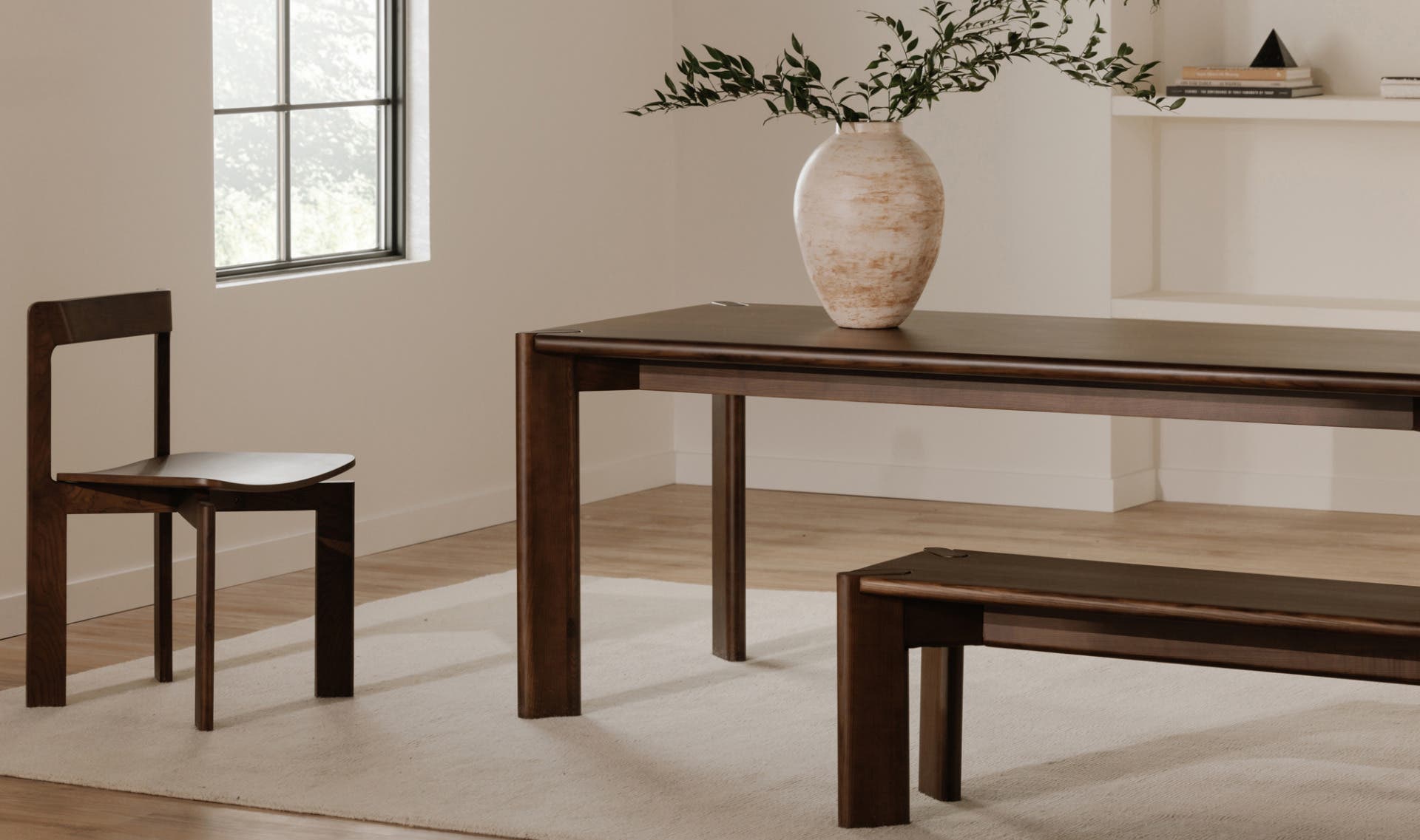 Daifuku Large Dining Table Walnut Stained Ash by Moe's Home Collection - view 9