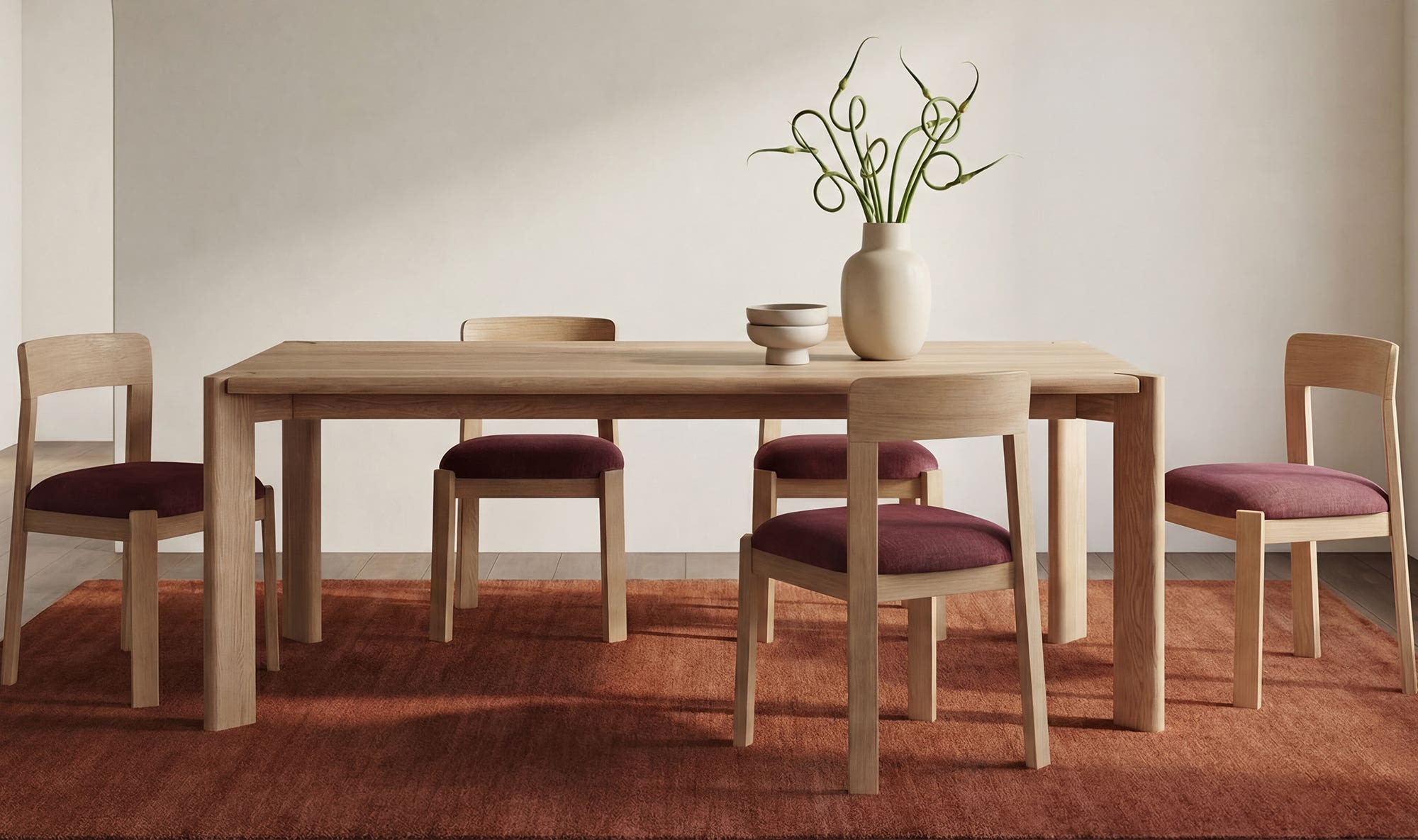 Daifuku Large Dining Table Brushed Natural Oak by Moe's Home Collection - view 5