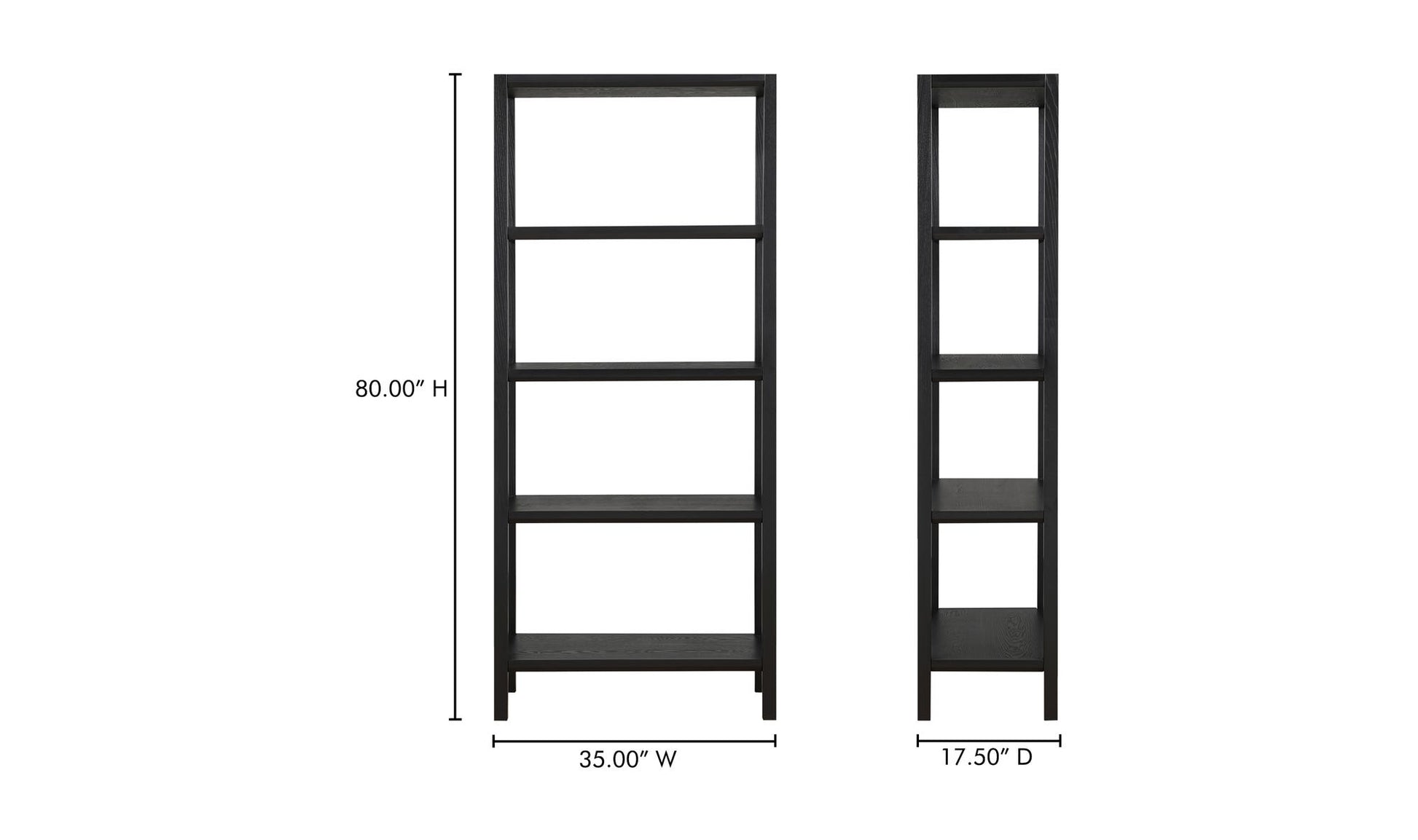 Nolan Bookcase Black by Moe's Home Collection - view 7