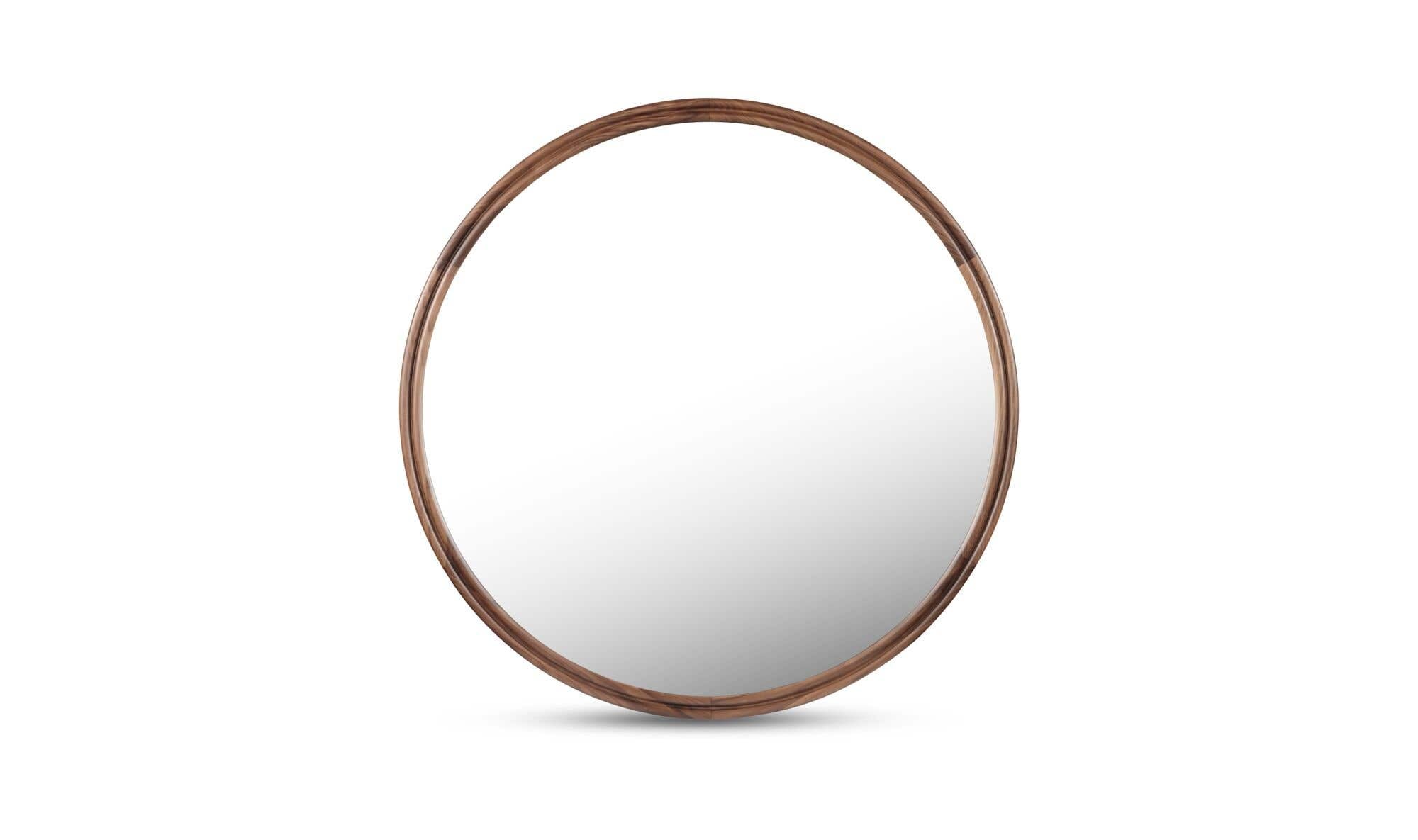 Alcott Small Round Mirror Walnut by Moe's Home Collection - view 4
