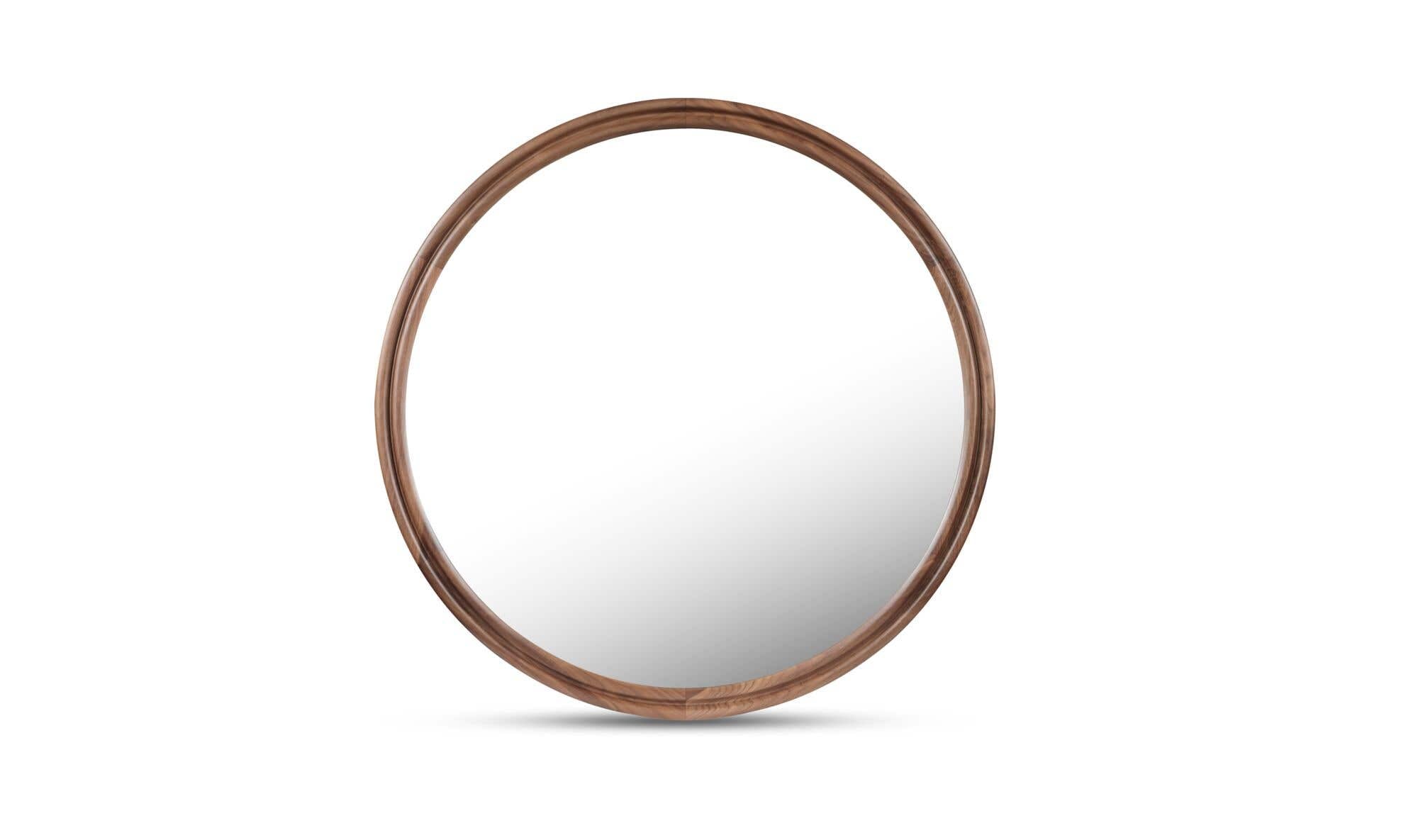Alcott Large Round Mirror Walnut by Moe's Home Collection - view 4