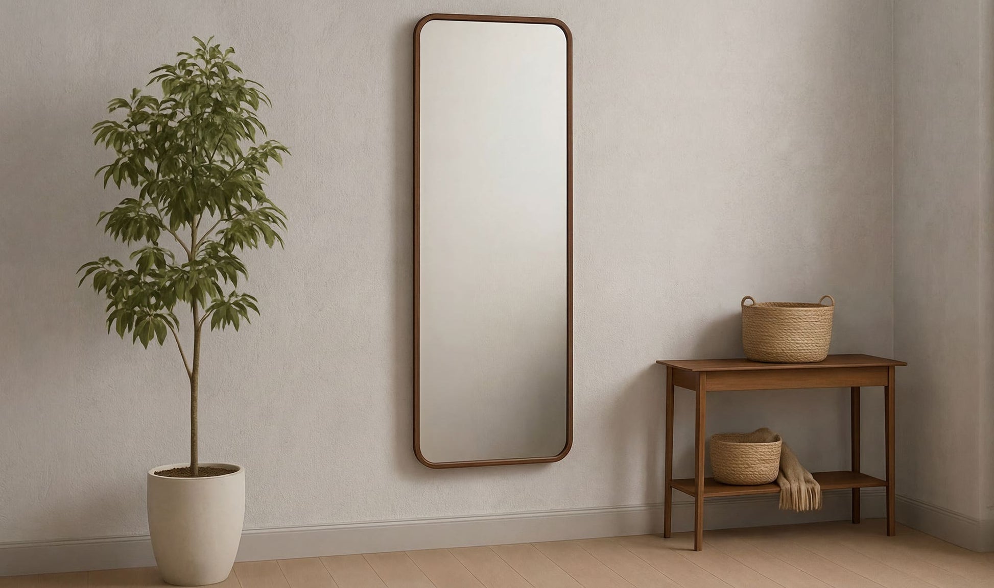 Kai Floor Mirror Walnut by Moe's Home Collection - view 5