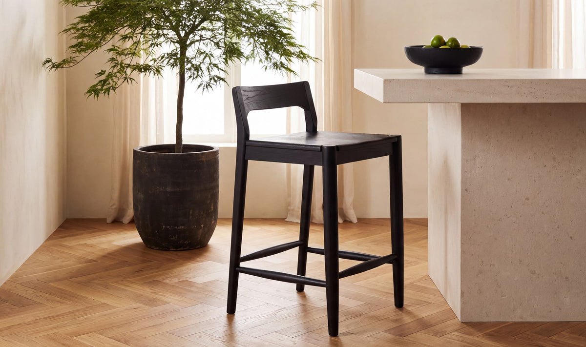 Owing Low Back Counter Stool Black by Moe's Home Collection - view 3