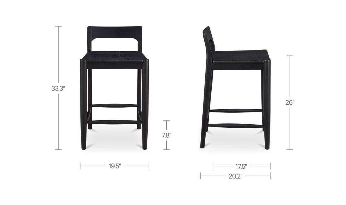 Owing Low Back Counter Stool Black by Moe's Home Collection - view 8
