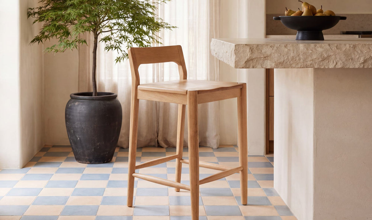 Owing Low Back Counter Stool Oak by Moe's Home Collection - view 3