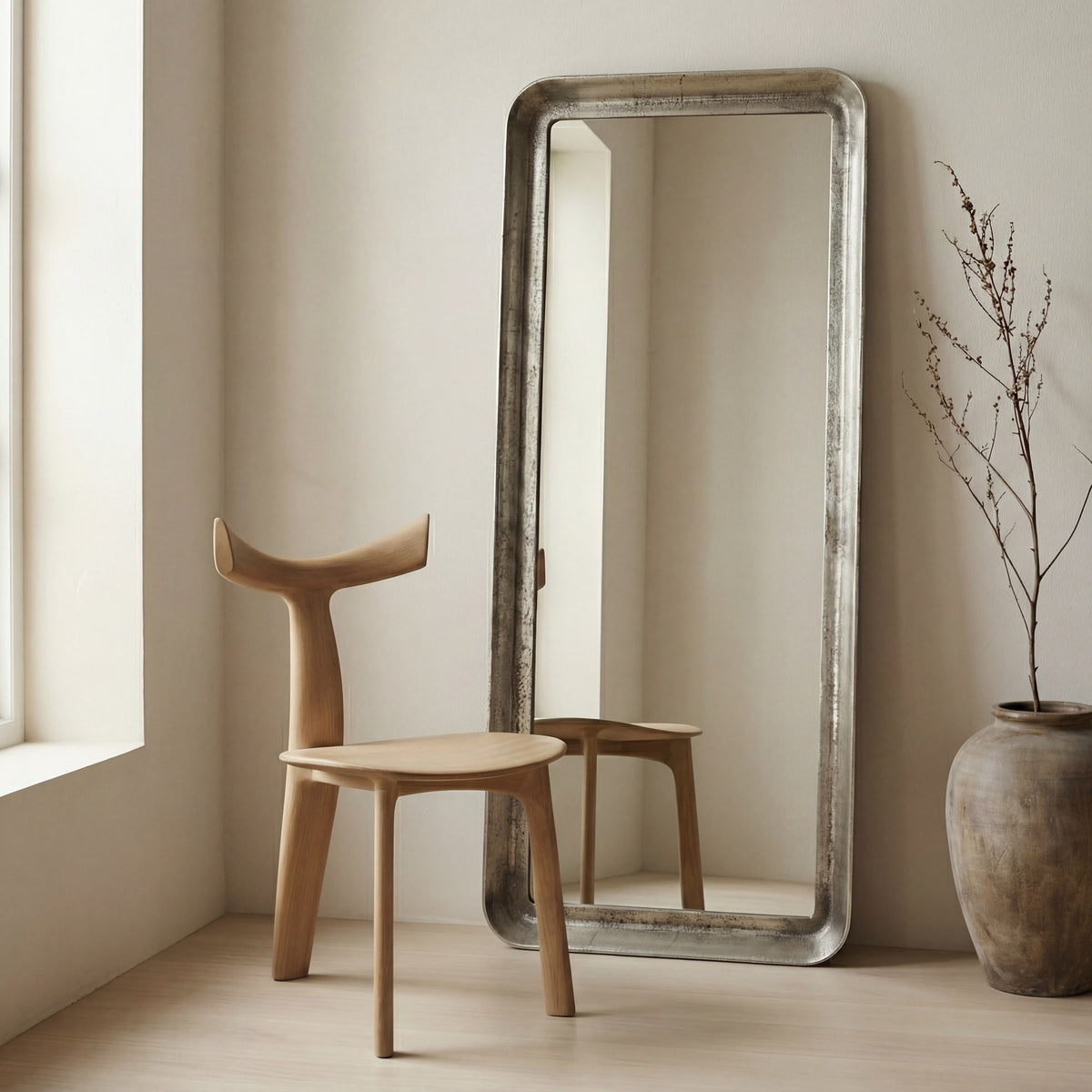Elements Vinod Wall Mirror - Vintage Silver by Urbia - detail 5