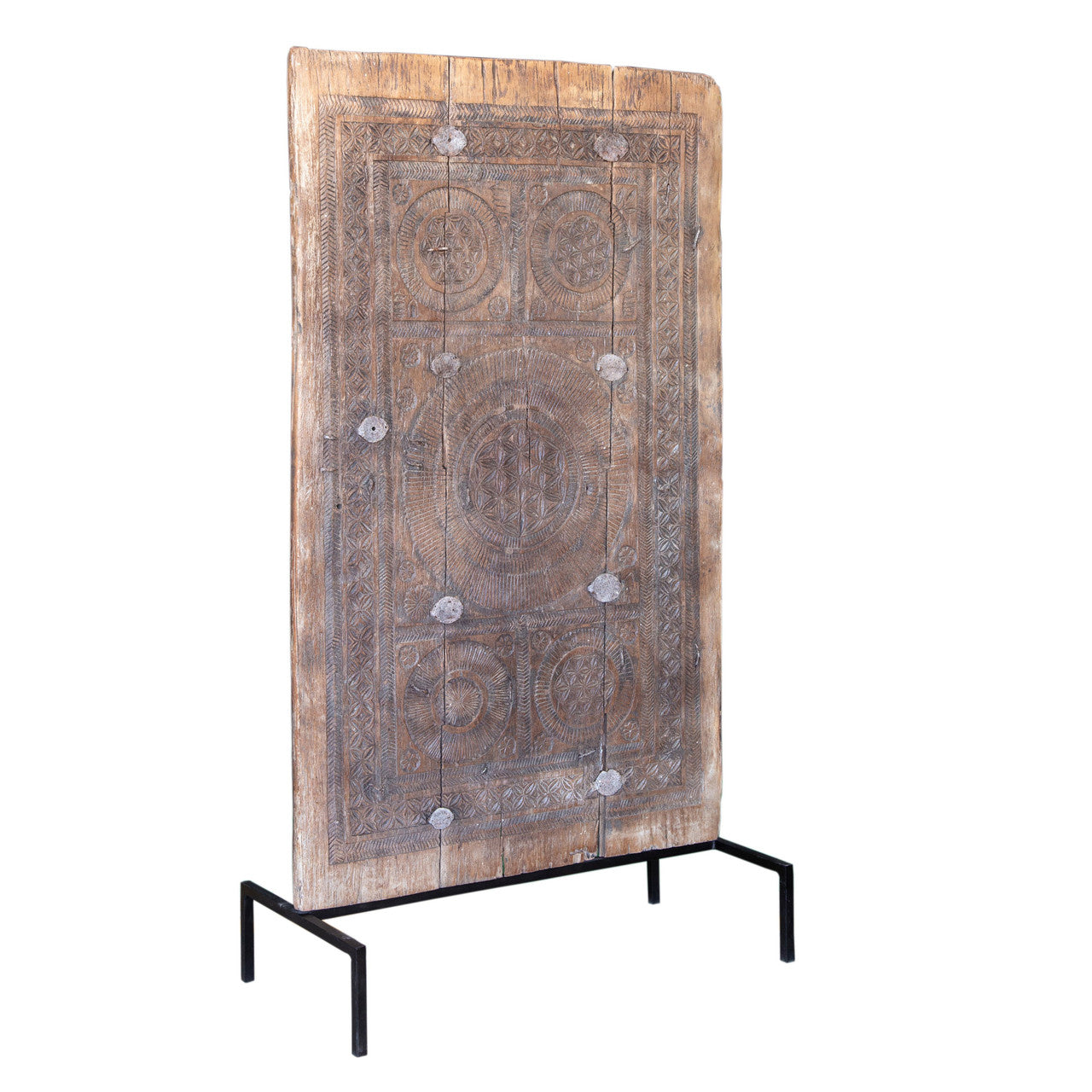 Wooden Panel with Iron Stand 35"