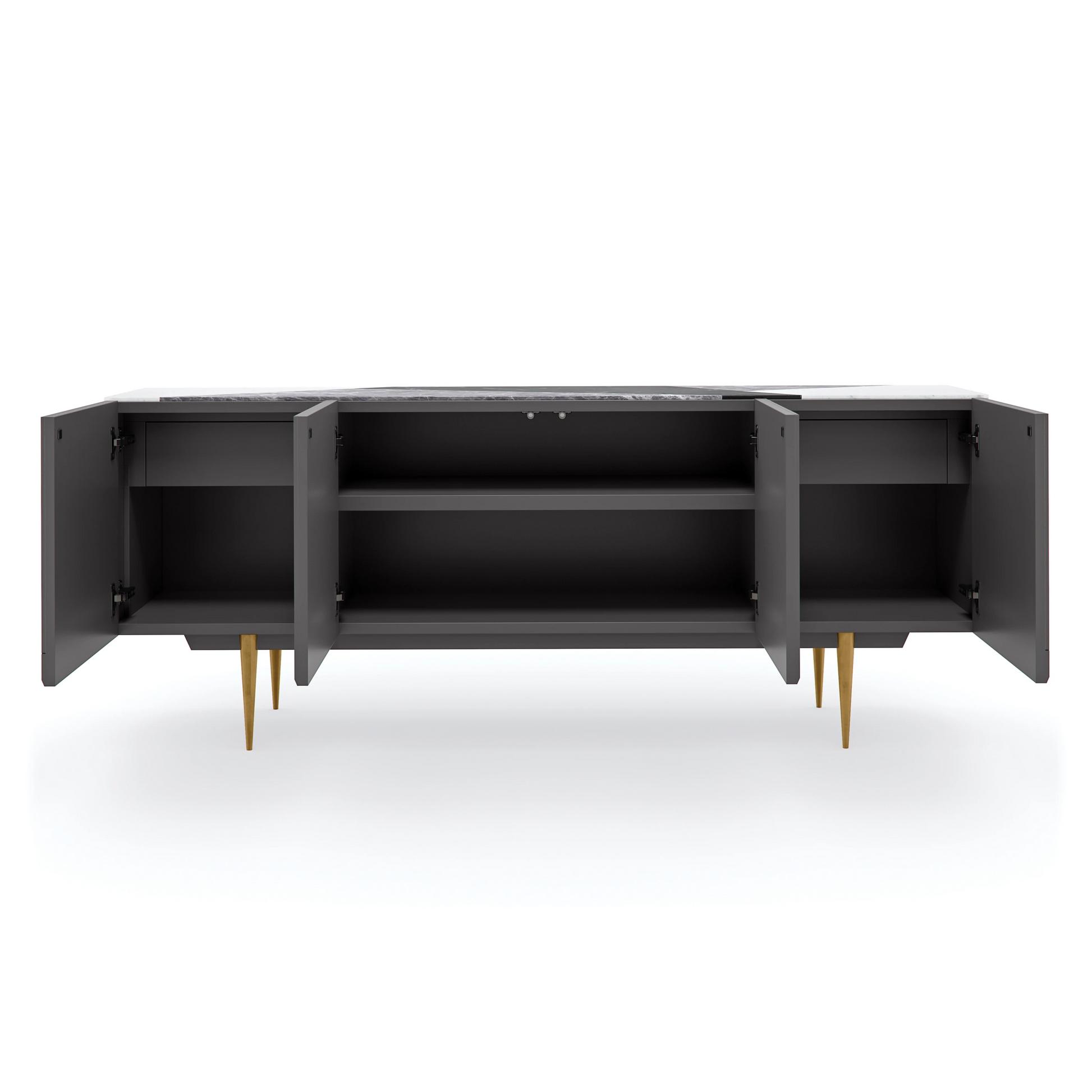 Over the Edge Champagne Gold Sideboard 80" by Caracole - view 11