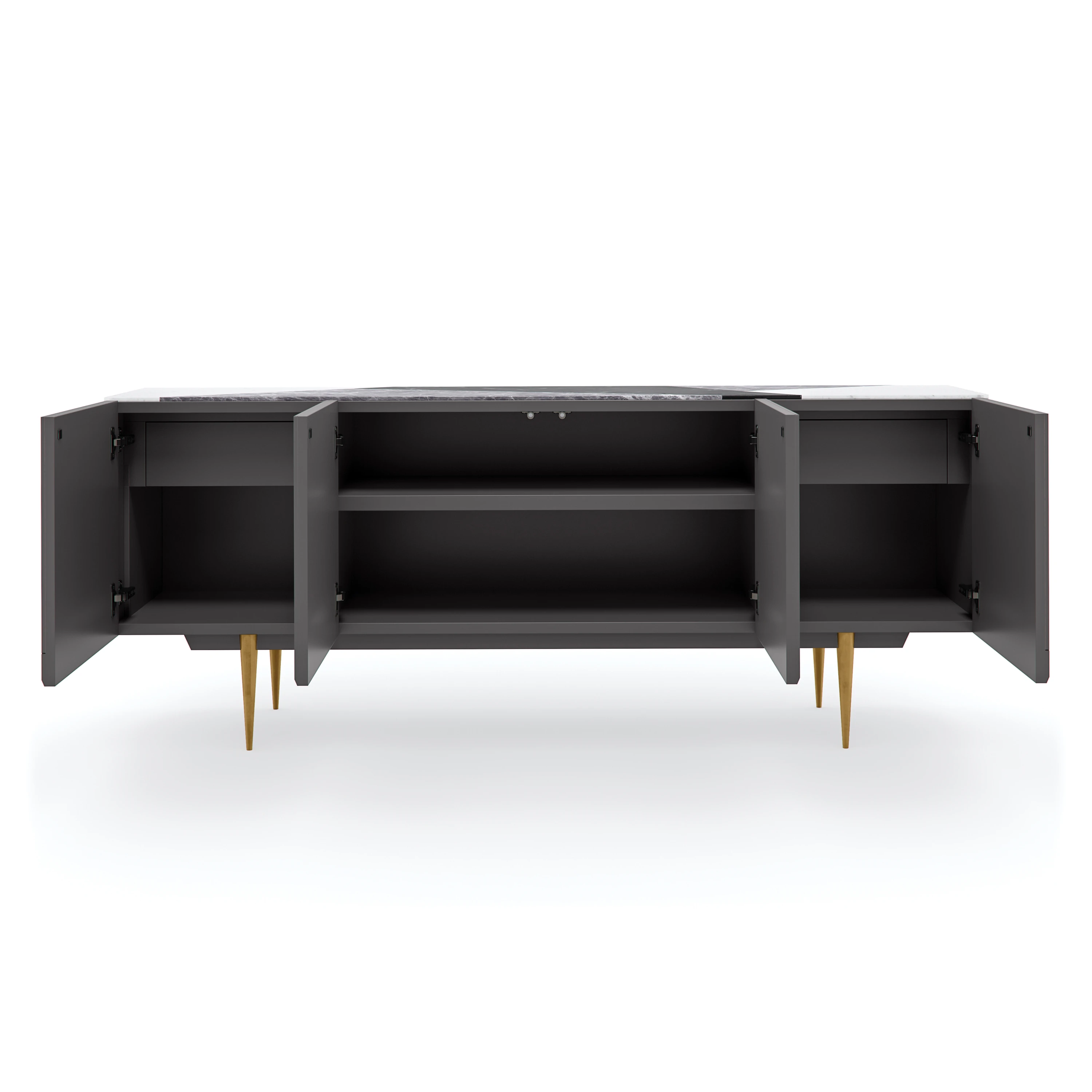 Over the Edge Champagne Gold Sideboard 80" by Caracole - view 11