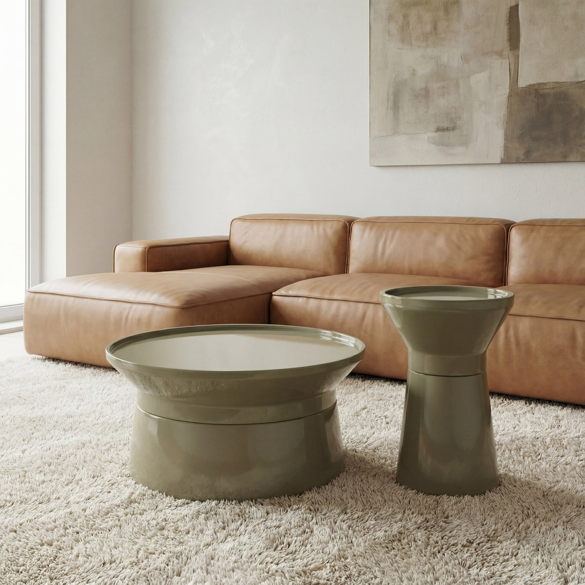 Sabine Enamel End Table Sage Green by Urbia - detail 5